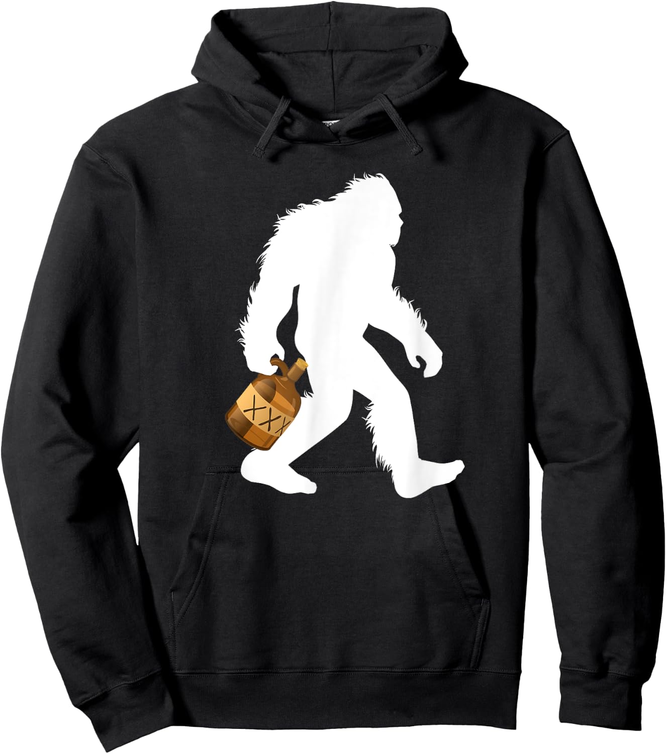 Bigfoot With Moonshine Jug Drinking Sasquatch Moonshiner Hoodie - Hoodie | Black