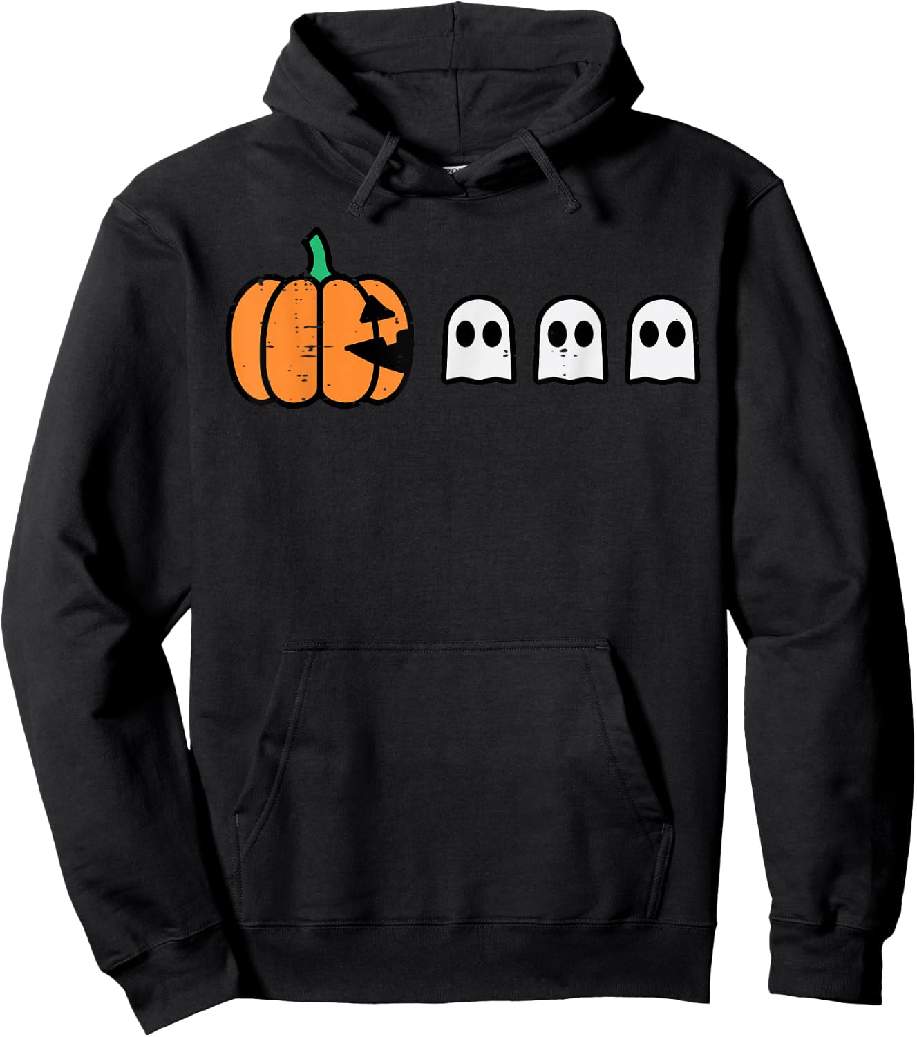 Halloween Gamer Pumpkin Eating Ghost Costume Men Boys Kids Hoodie - Hoodie | Black