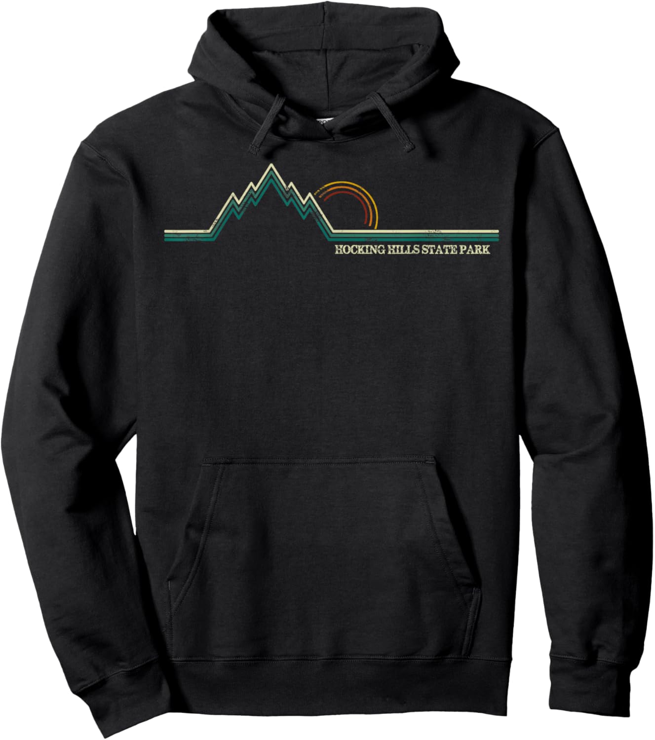 Hocking Hills State Park Ohio Mountain Retro Hoodie - Hoodie | Black