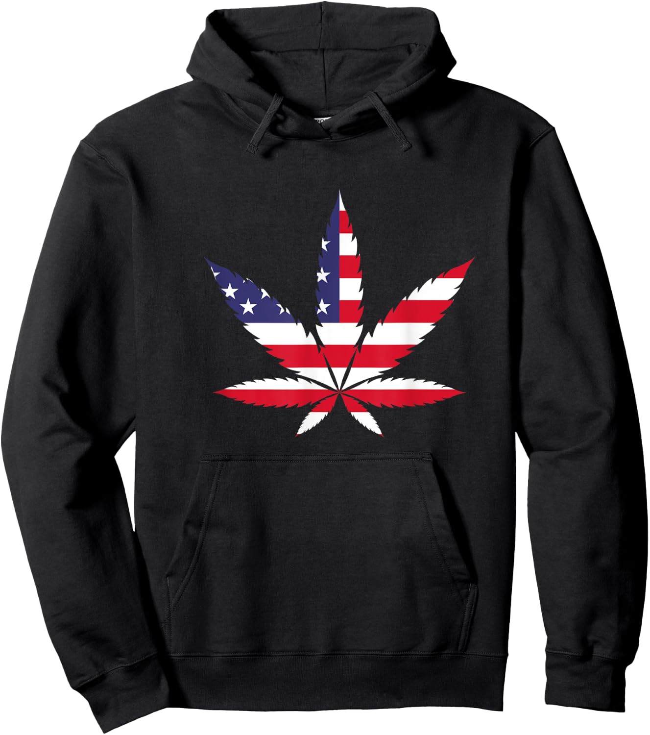 Marijuana USA Flag Weed Cannabis Smoker Pot Stoner Hemp 420 Men Hoodie - Hoodie | Black