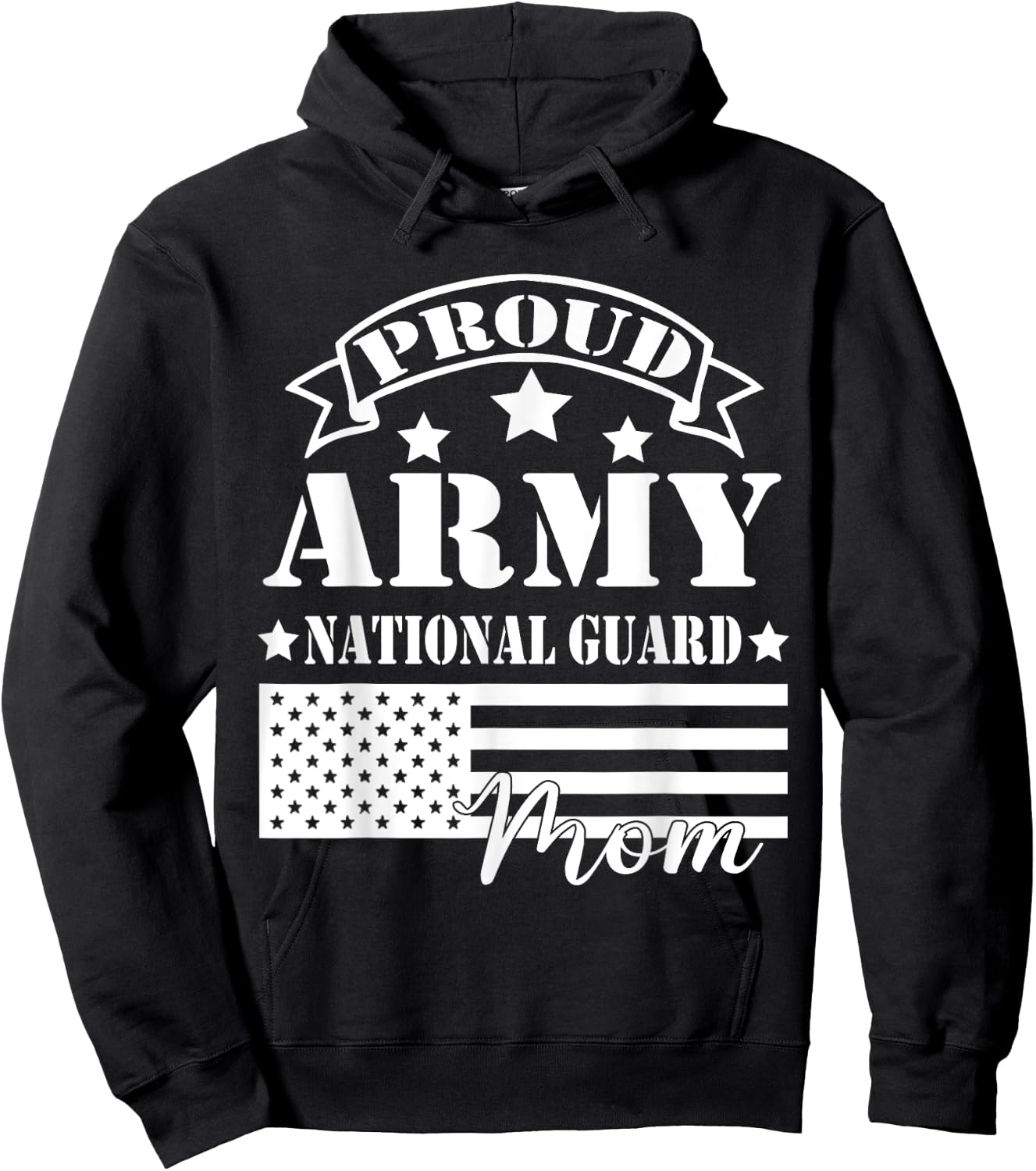 Proud Army National Guard Mom Funny Military Mom Hoodie - Hoodie | Black