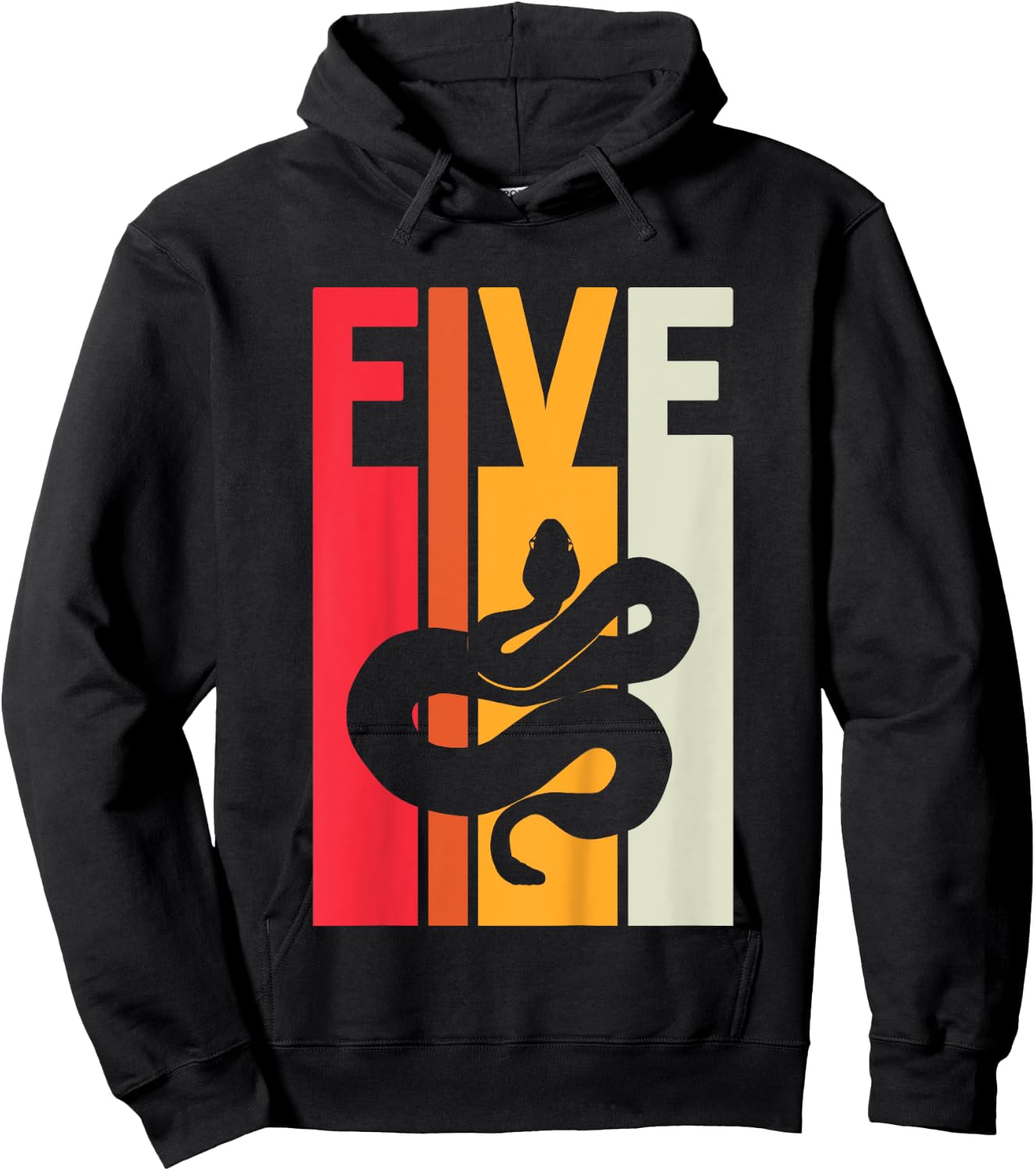 5th Birthday Vintage Snake Lover Pet Reptile 5 Years Old Hoodie - Hoodie | Black