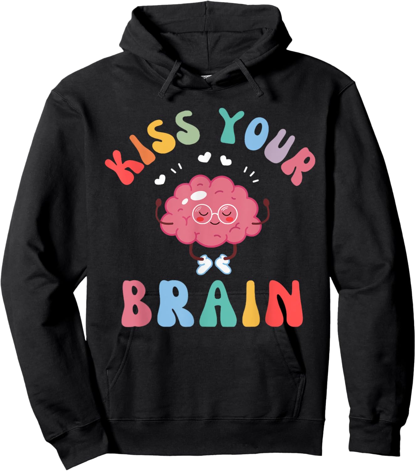 Back To School Kiss Your Brain Cute Teacher Appreciation Men Women Girls Kids Hoodie - Hoodie | Black