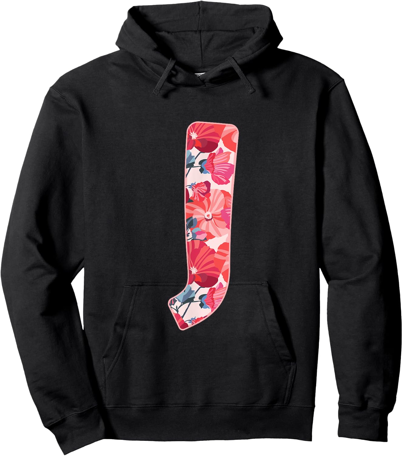 Letter J Alphabet First Name Consonant Flower Garden Gift Hoodie - Hoodie | Black