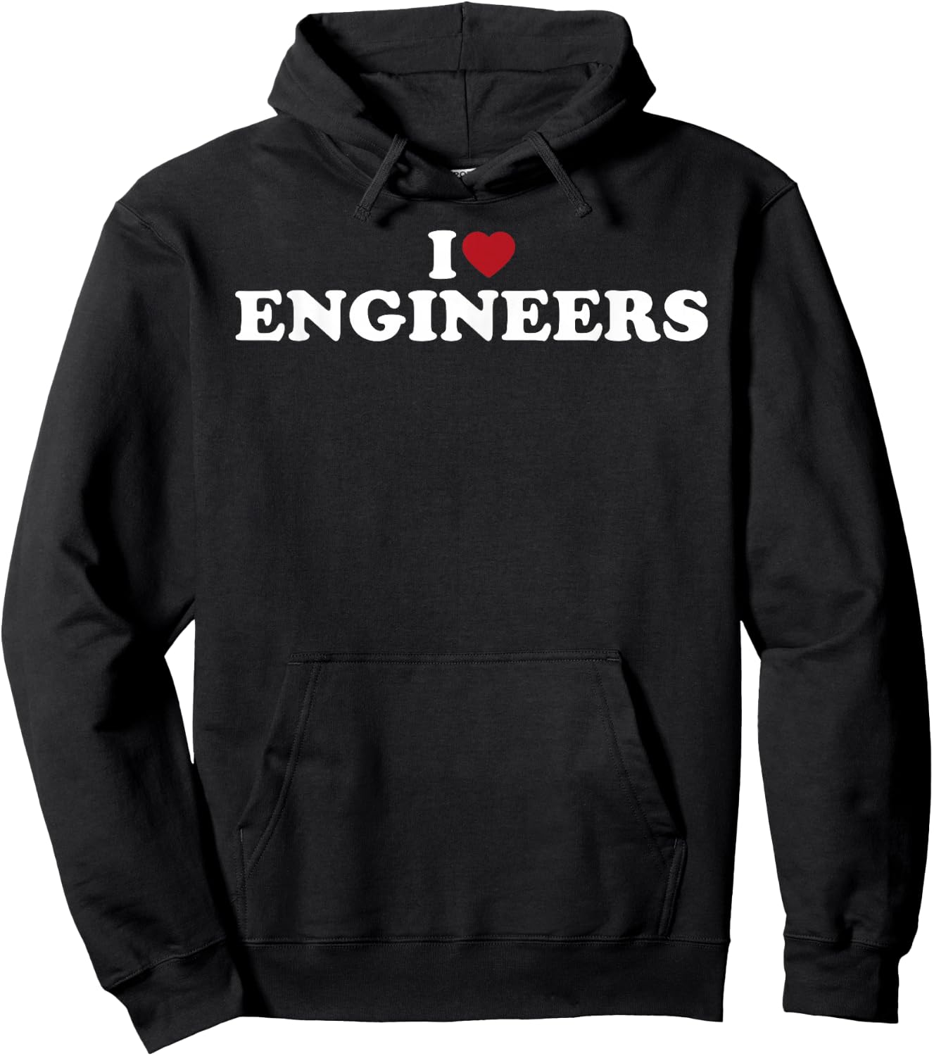 I Love Engineers simple bold text design Hoodie - Hoodie | Black