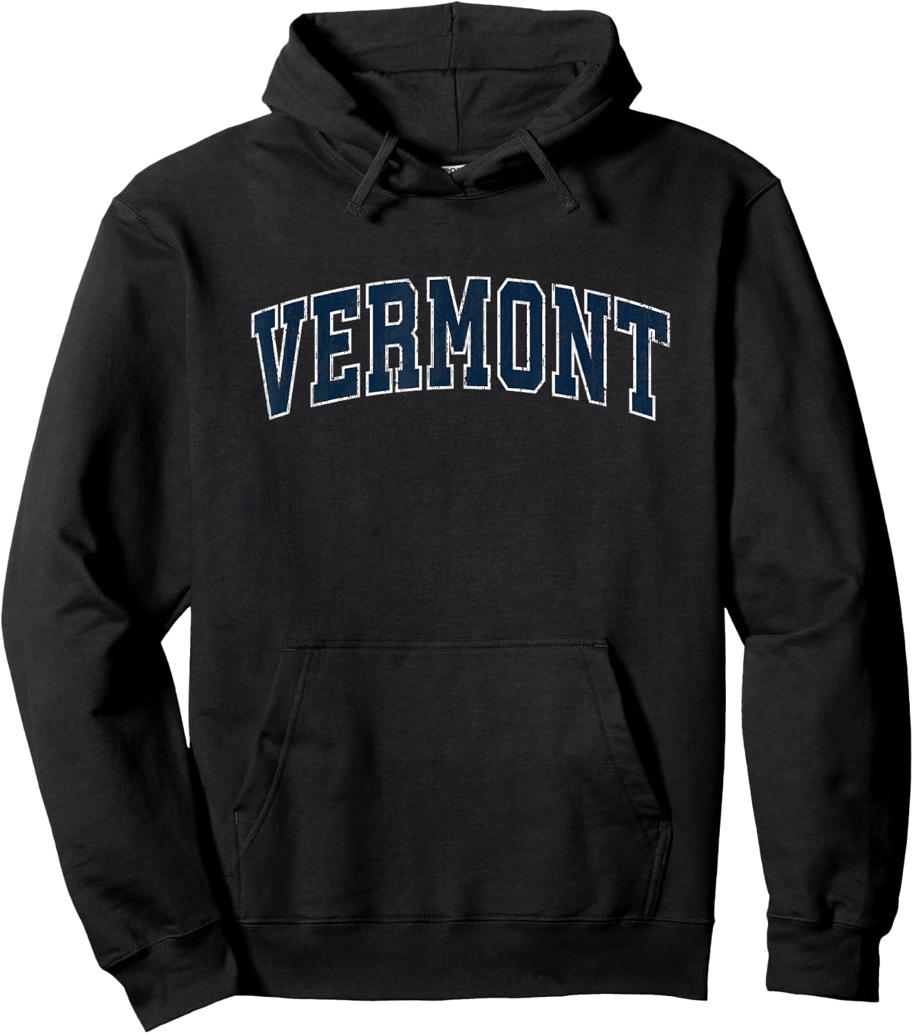 Vermont VT Vintage Sports Design Navy Design Hoodie - Hoodie | Black