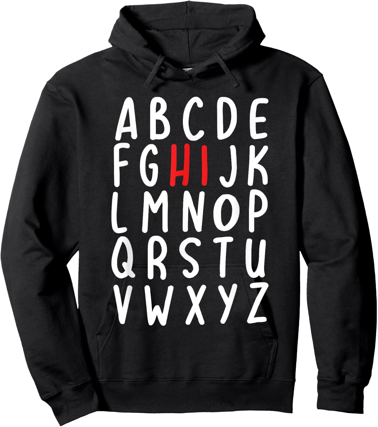 Back to School Hi Alphabet Letters Gift Hoodie - Hoodie | Black