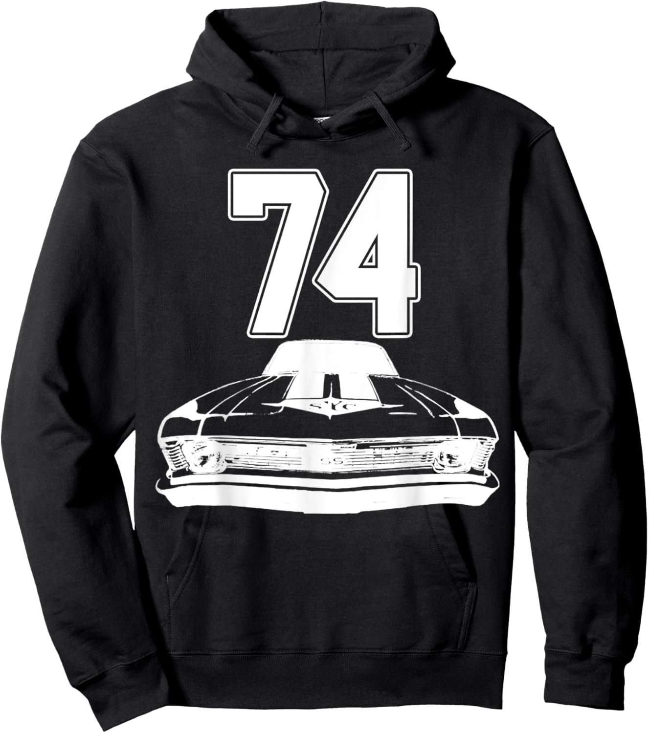 1974 74 Chevys Nova 2 Classic Car Old School Muscle Car Hoodie - Hoodie | Black
