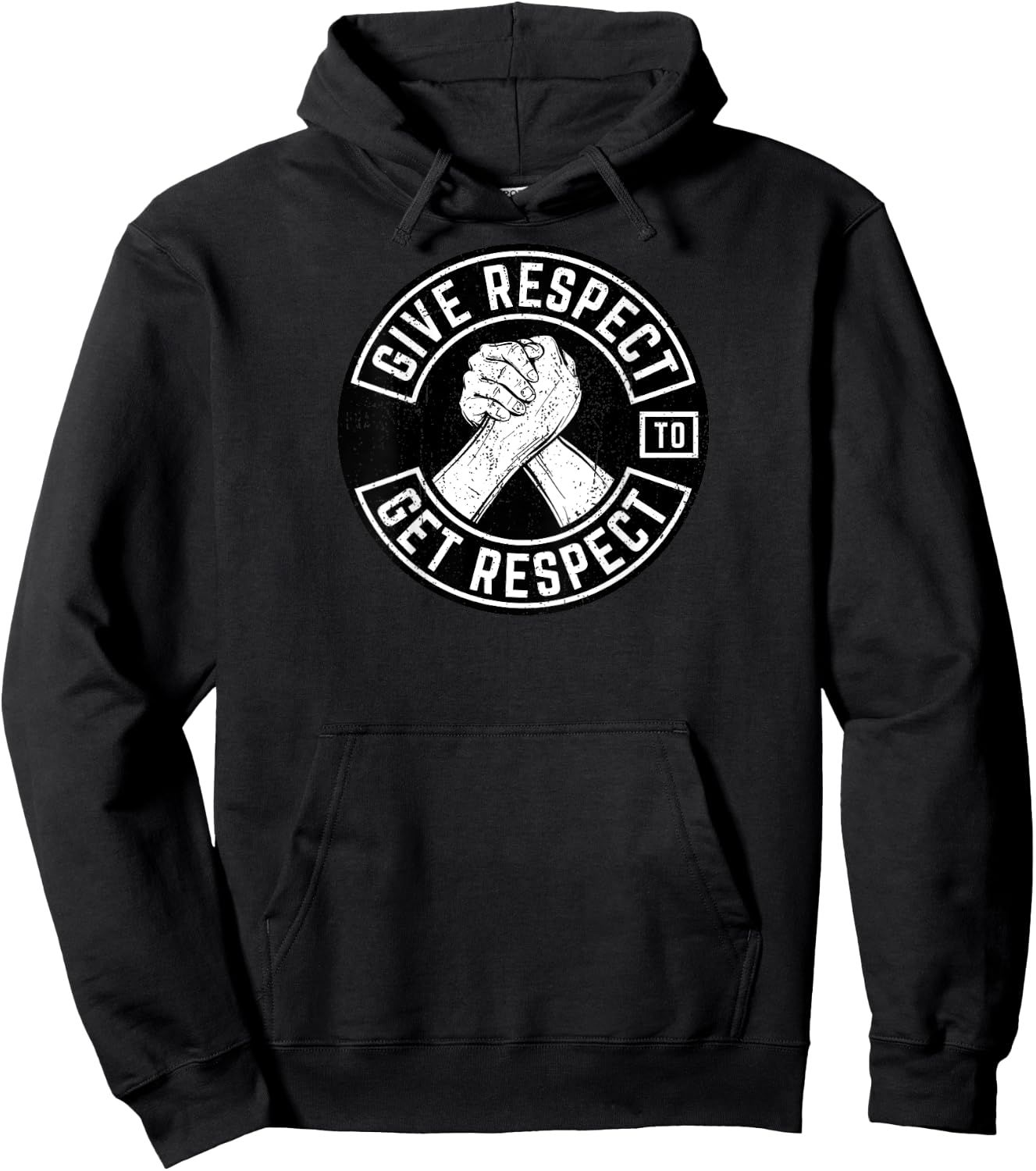 Give Respect To Get Respect Inspirational Back Print Hoodie - Hoodie | Black