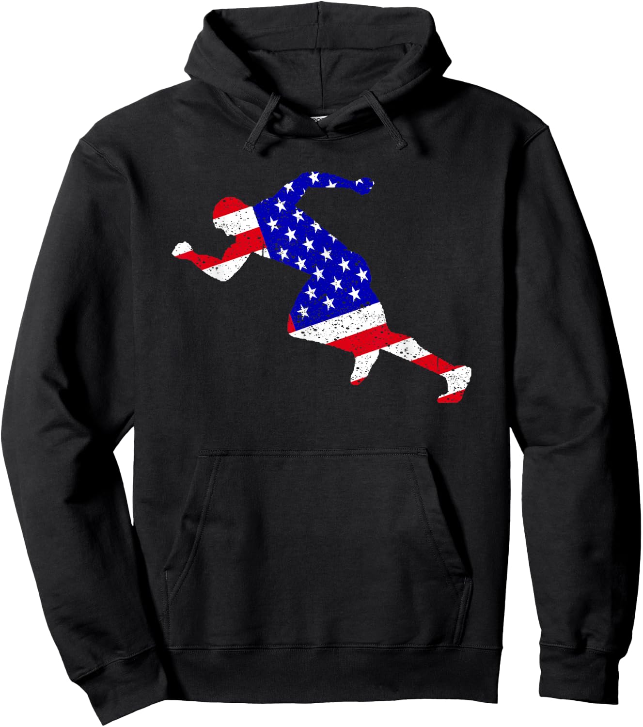 Best USA American Flag Track And Field Gift Team Men Women Hoodie - Hoodie | Black