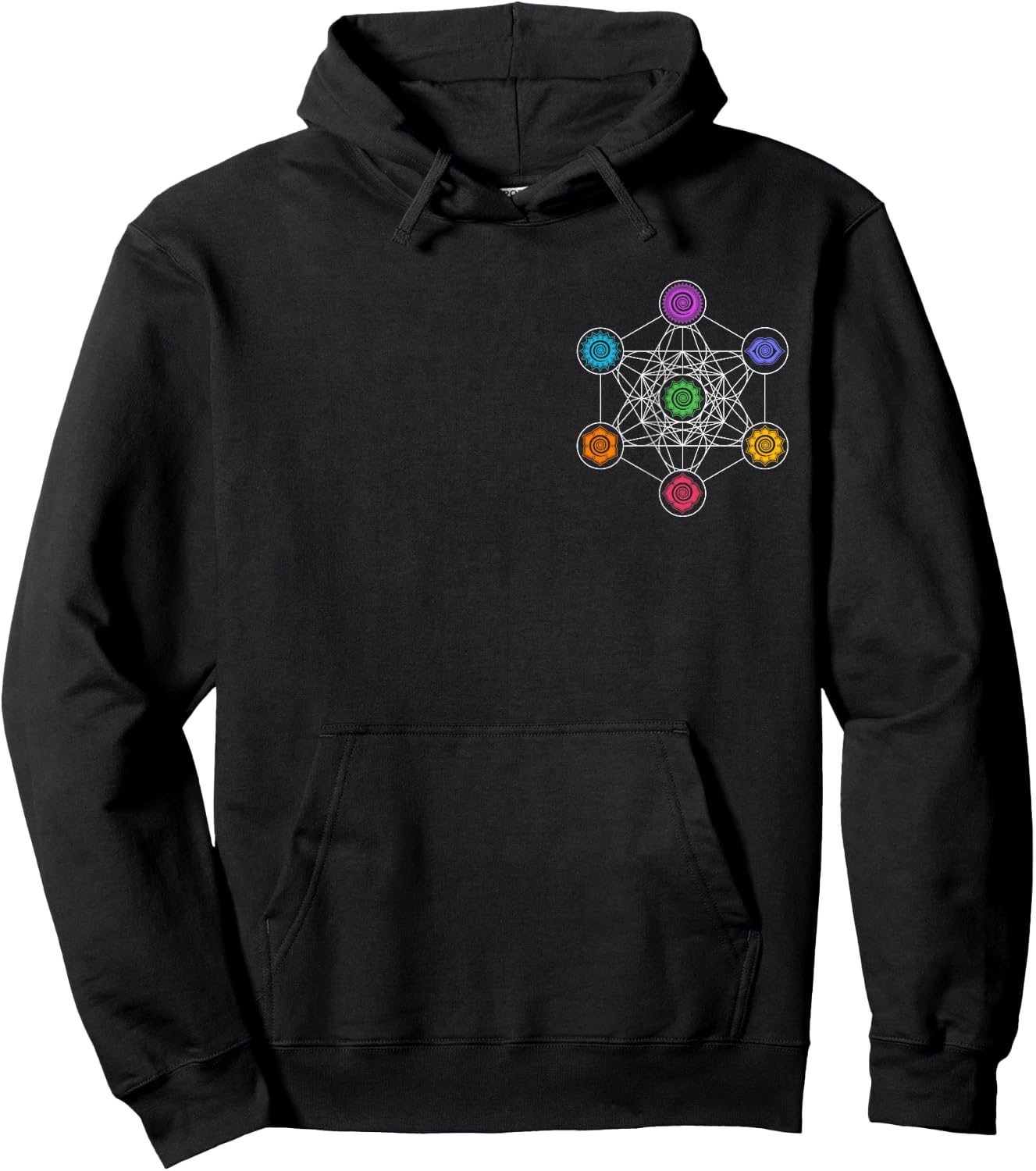 Metatronscube, sacred geometry, chakra, yoga, symbol, 4D Hoodie - Hoodie | Black