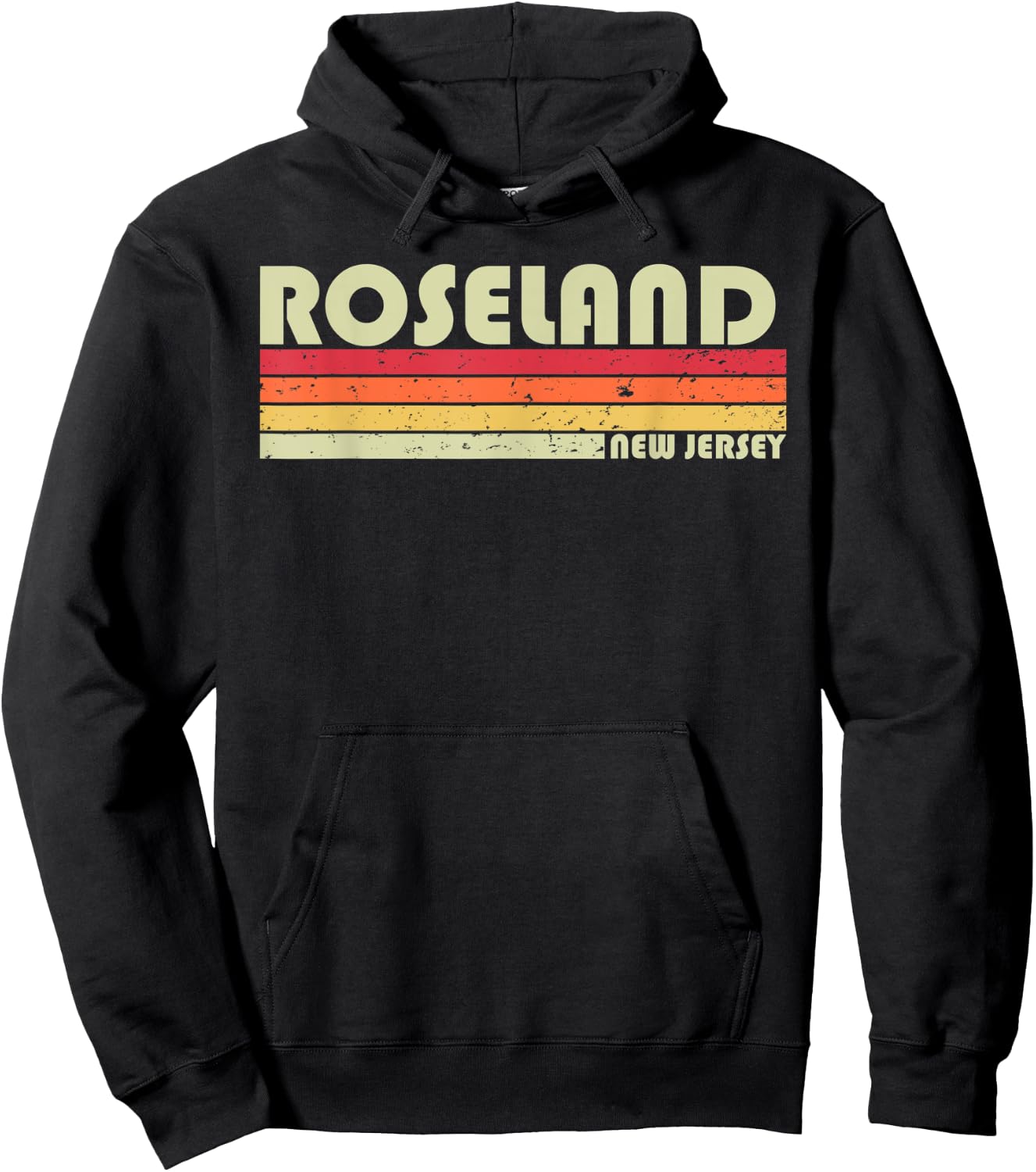 ROSELAND NJ NEW JERSEY Funny City Home Roots Gift Retro 80s Hoodie - Hoodie | Black
