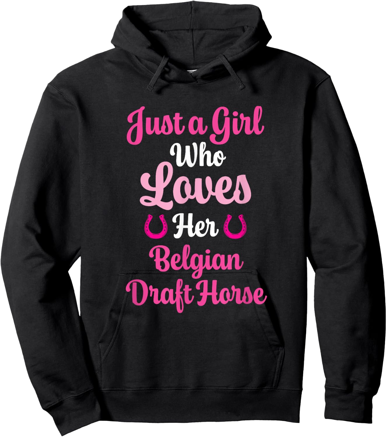 Belgian Draft Horse Gift : Love Belgian Draft Horse Hoodie - Hoodie | Black