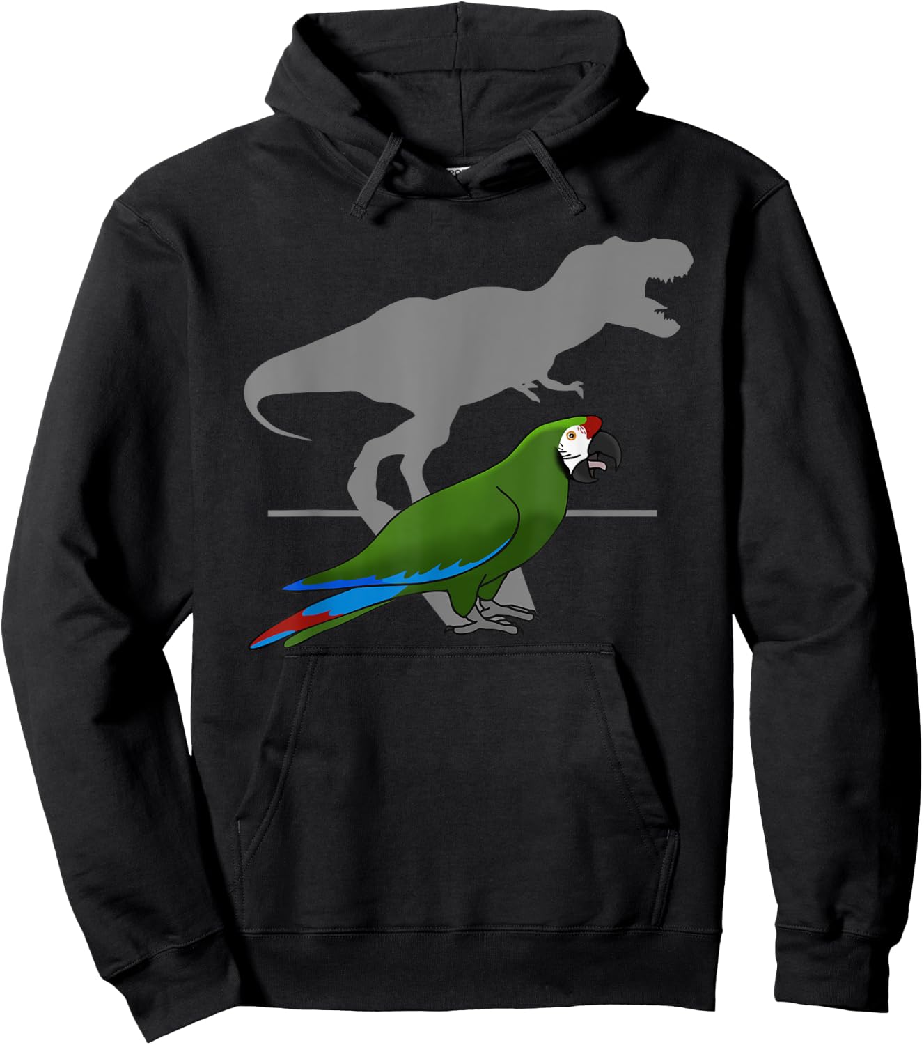 T-rex Military Macaw Birb memes Funny Parrot owner Hoodie - Hoodie | Black