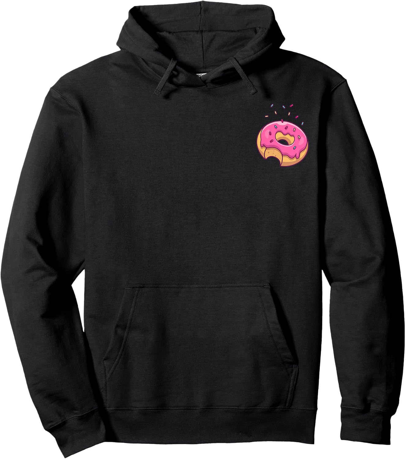 Pink Sprinkle Donut Pocket Doughnut Lovers Hoodie - Hoodie | Black
