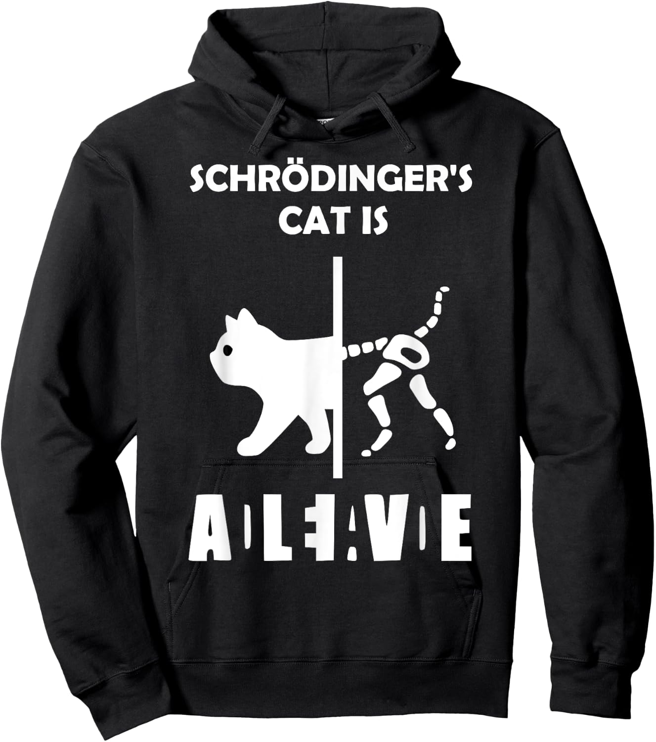 Schrödinger's cat - Dead AND Alive - physics nerd Women Girls Kids Hoodie - Hoodie | Black