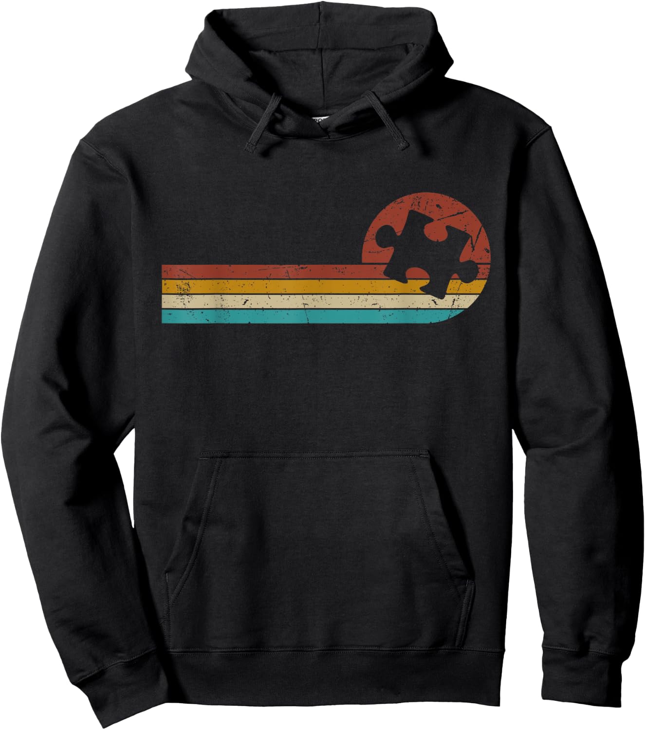 Vintage Autism Puzzle Mom Dad Autism Awareness Hoodie - Hoodie | Black