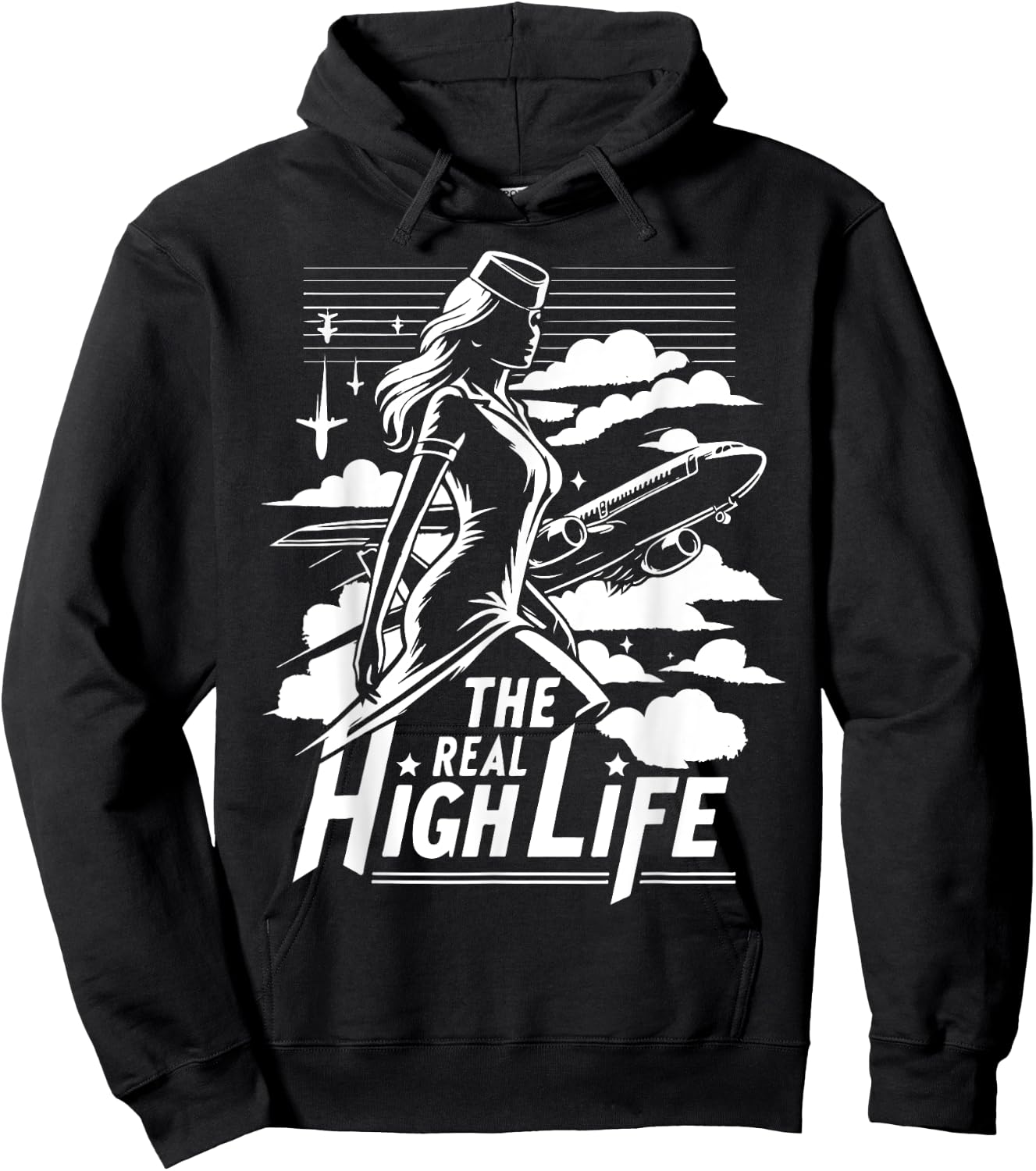 The real High Life Flight Attendant Hoodie - Hoodie | Black
