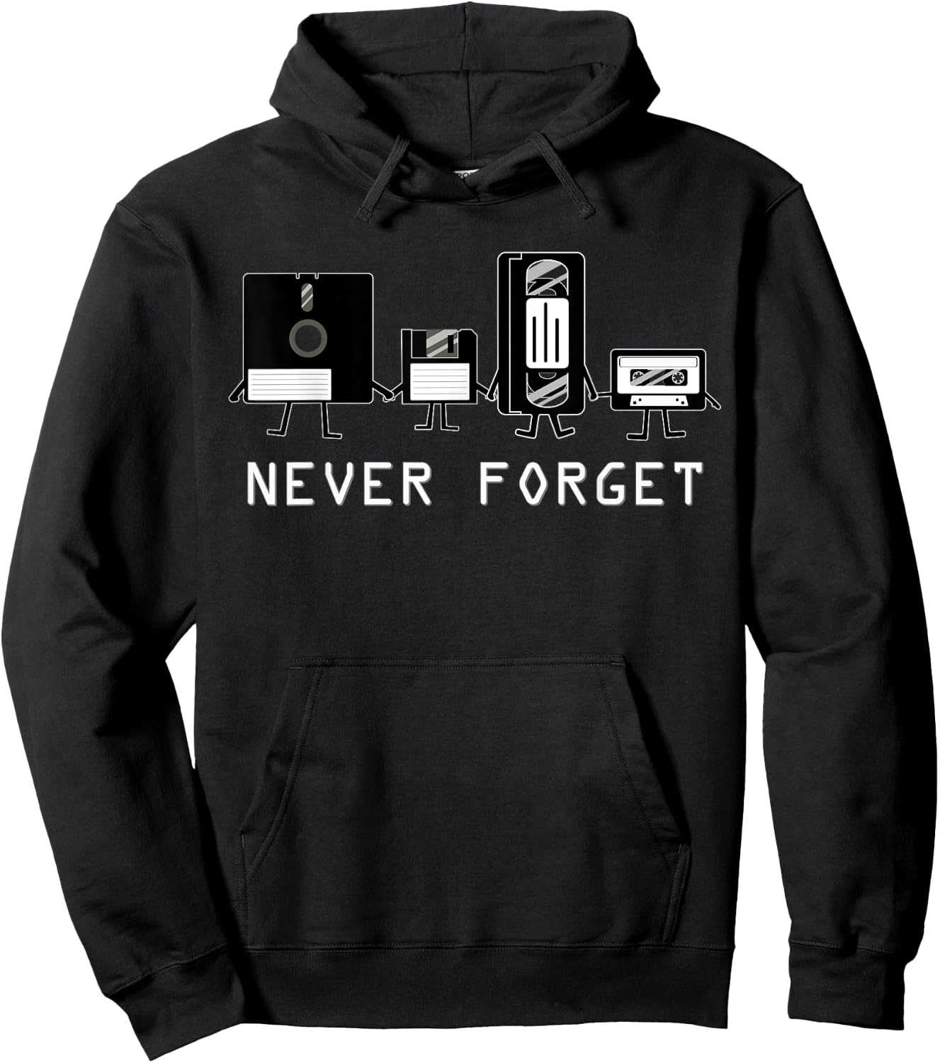 Vintage never forget Cassette tape - VCR Tape Hoodie - Hoodie | Black