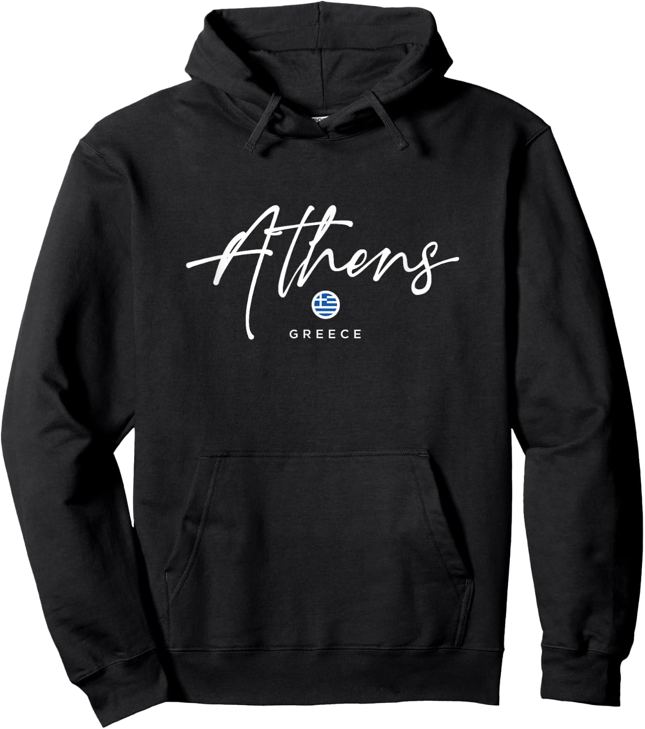 Athens Greece Flag Hoodie - Hoodie | Black