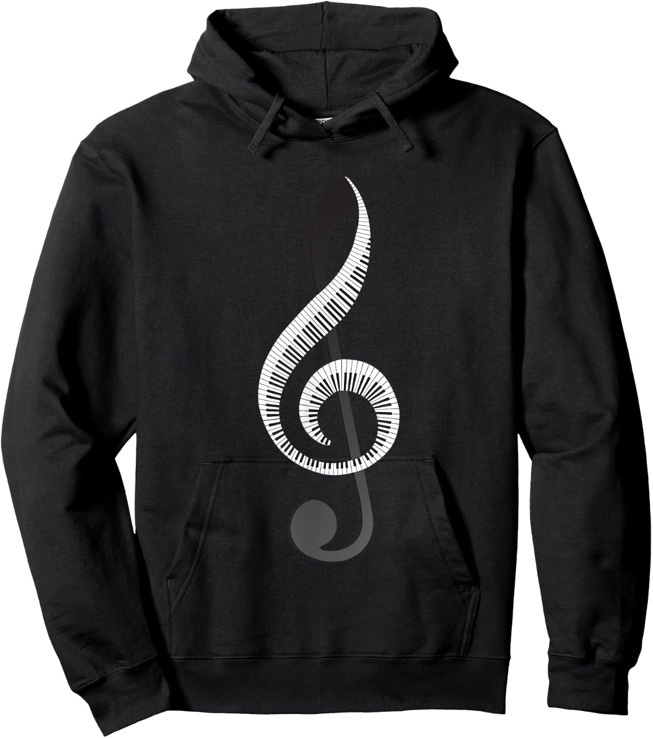 Funny Piano Gift Women Cool Treble Clef Musical Note Hoodie - Hoodie | Black