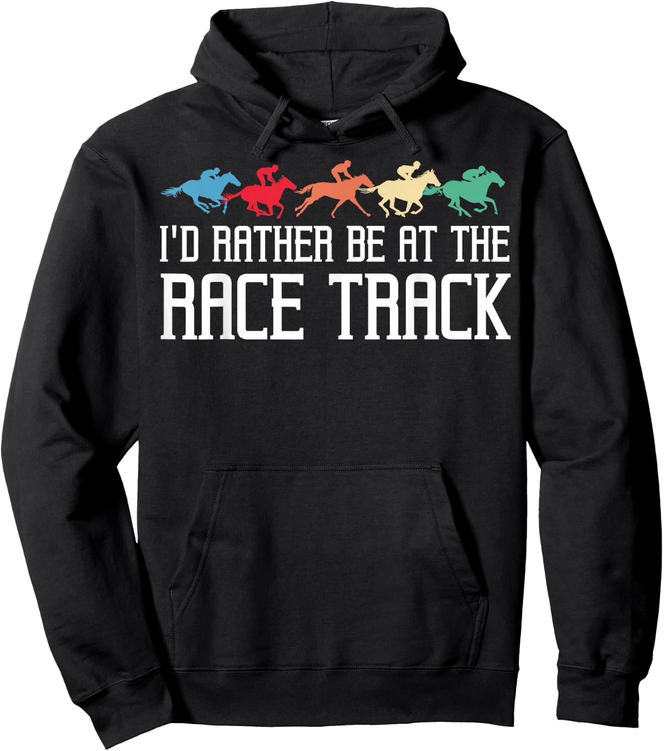 Funny Horse Racing Gift Women Race Track Racer Lover Hoodie - Hoodie | Black
