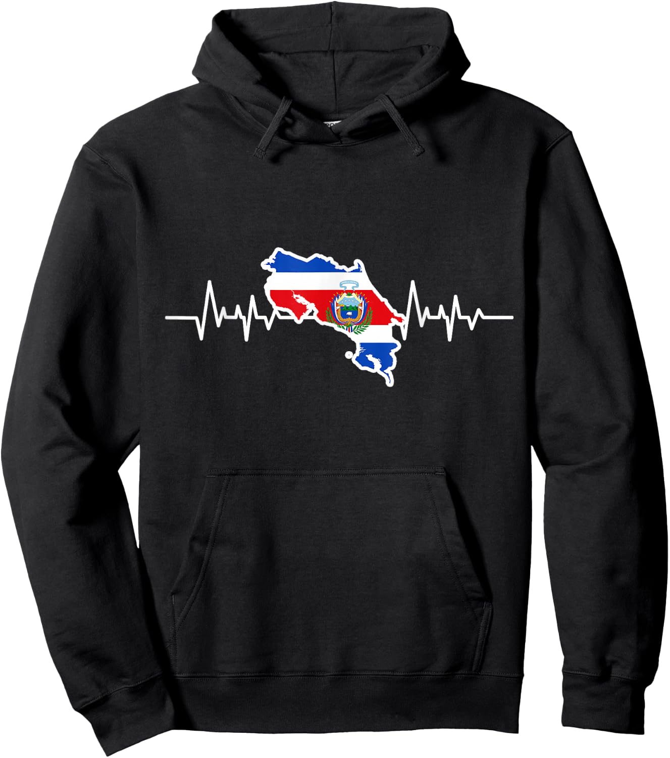 Heartbeat Croatian Flag Gift Croatia Hoodie - Hoodie | Black