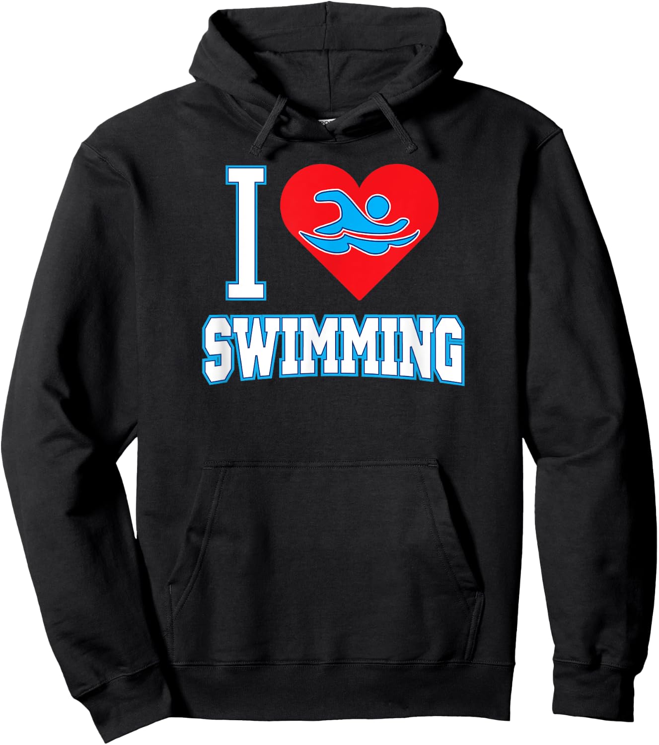I Heart Swimming Love Swim Hoodie - Hoodie | Black