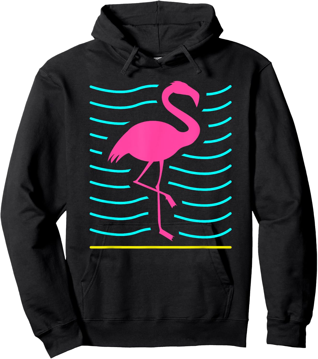 Retro Flamingo Hoodie - Hoodie | Black