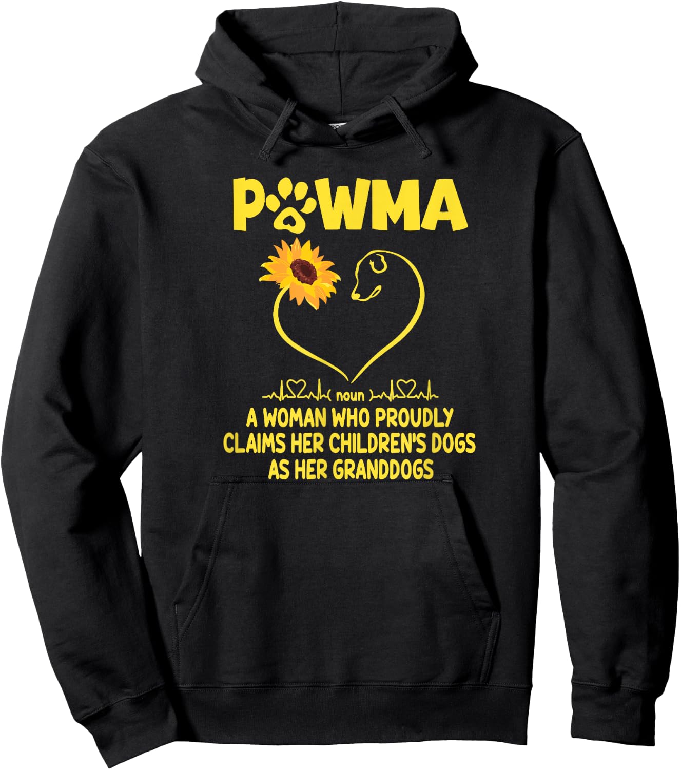 Pawma Definition Grandma Paw Mama Gift Funny For Dog Lovers Men Women Hoodie - Hoodie | Black