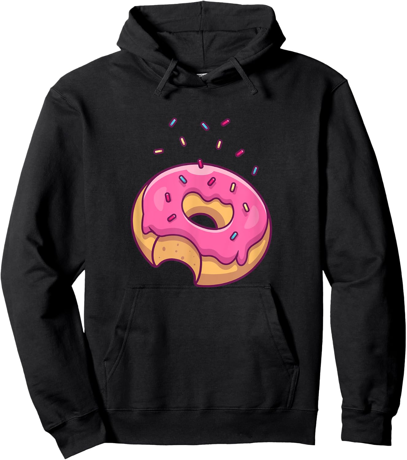 Big Pink Sprinkle Donut Doughnut Lovers Hoodie - Hoodie | Black