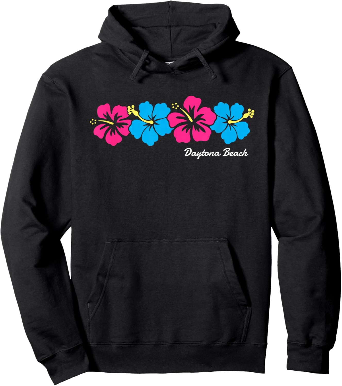 Daytona Beach Florida Hibiscus Flower Girls Hoodie - Hoodie | Black