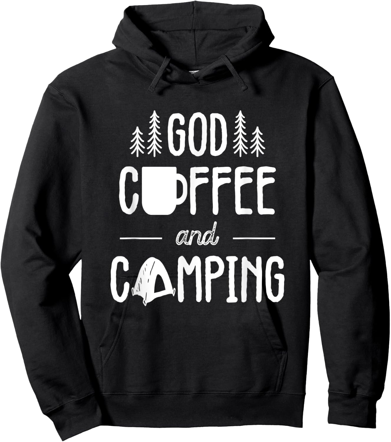 God Coffee And Camping Gifts Men Women Kids Christian Camp Hoodie - Hoodie | Black