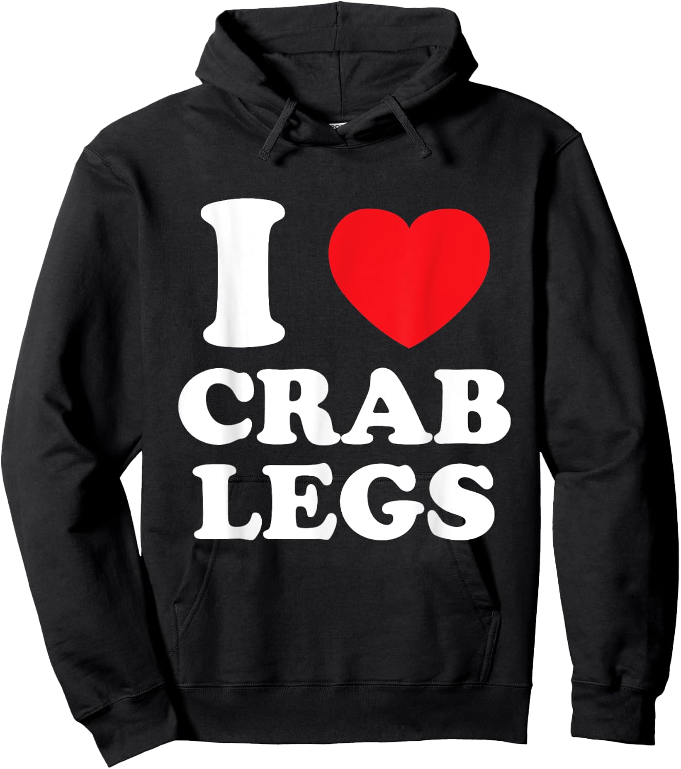 I Love Heart Crab Legs Hoodie - Hoodie | Black