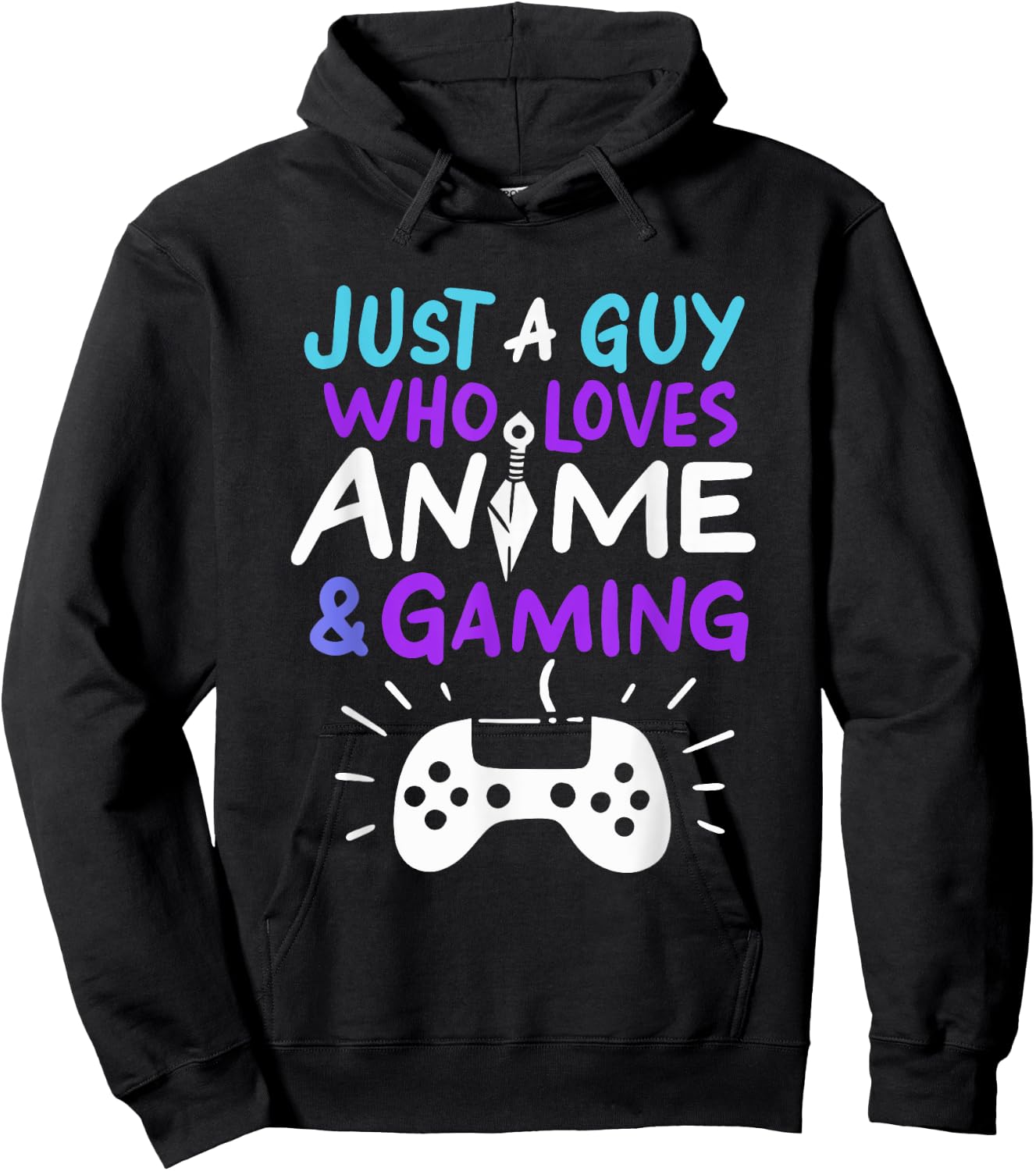Just A Guy Who Loves Anime & Gaming Hoodie - Hoodie | Black