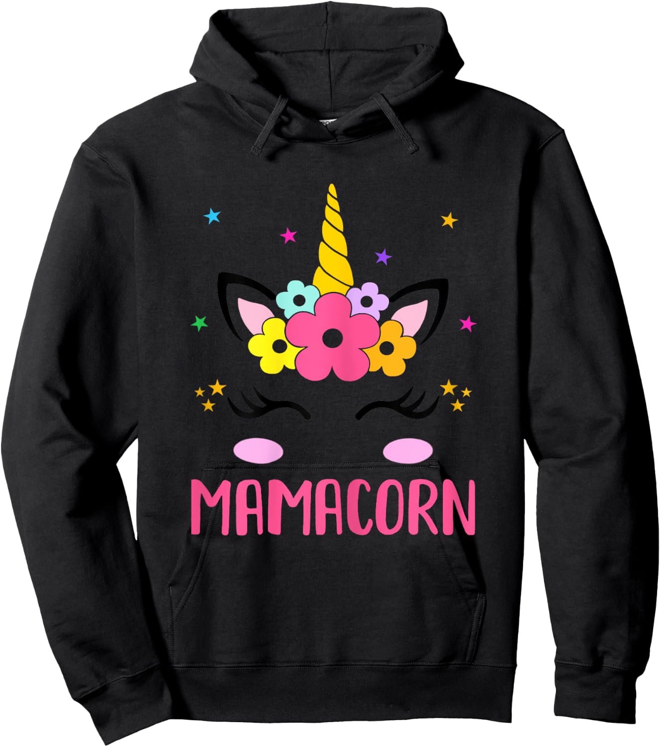 Funny Mamacorn Unicorn Costume Mom Mother's Day Hoodie - Hoodie | Black