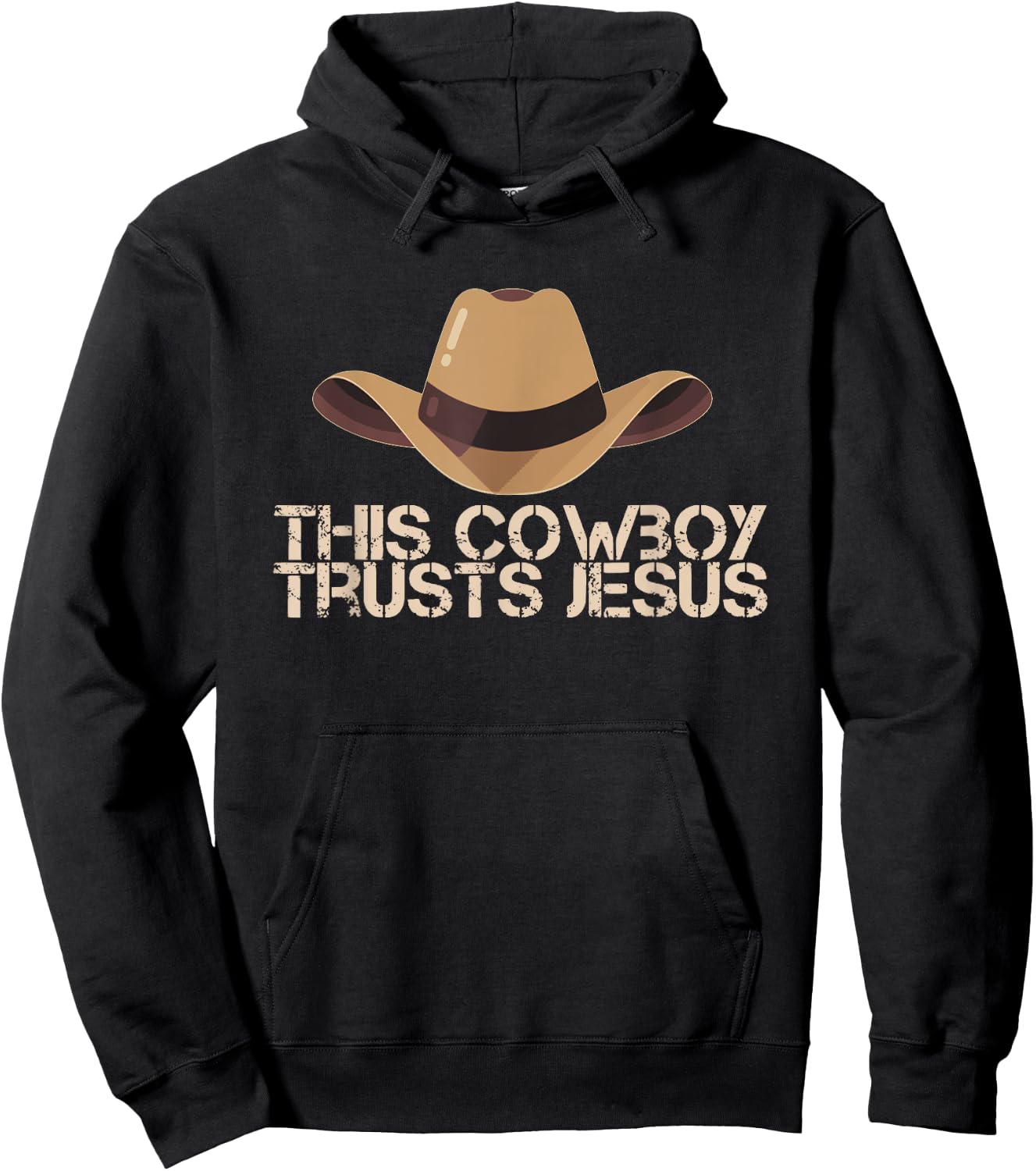 This Cowboy Trusts Jesus design Hoodie - Hoodie | Black