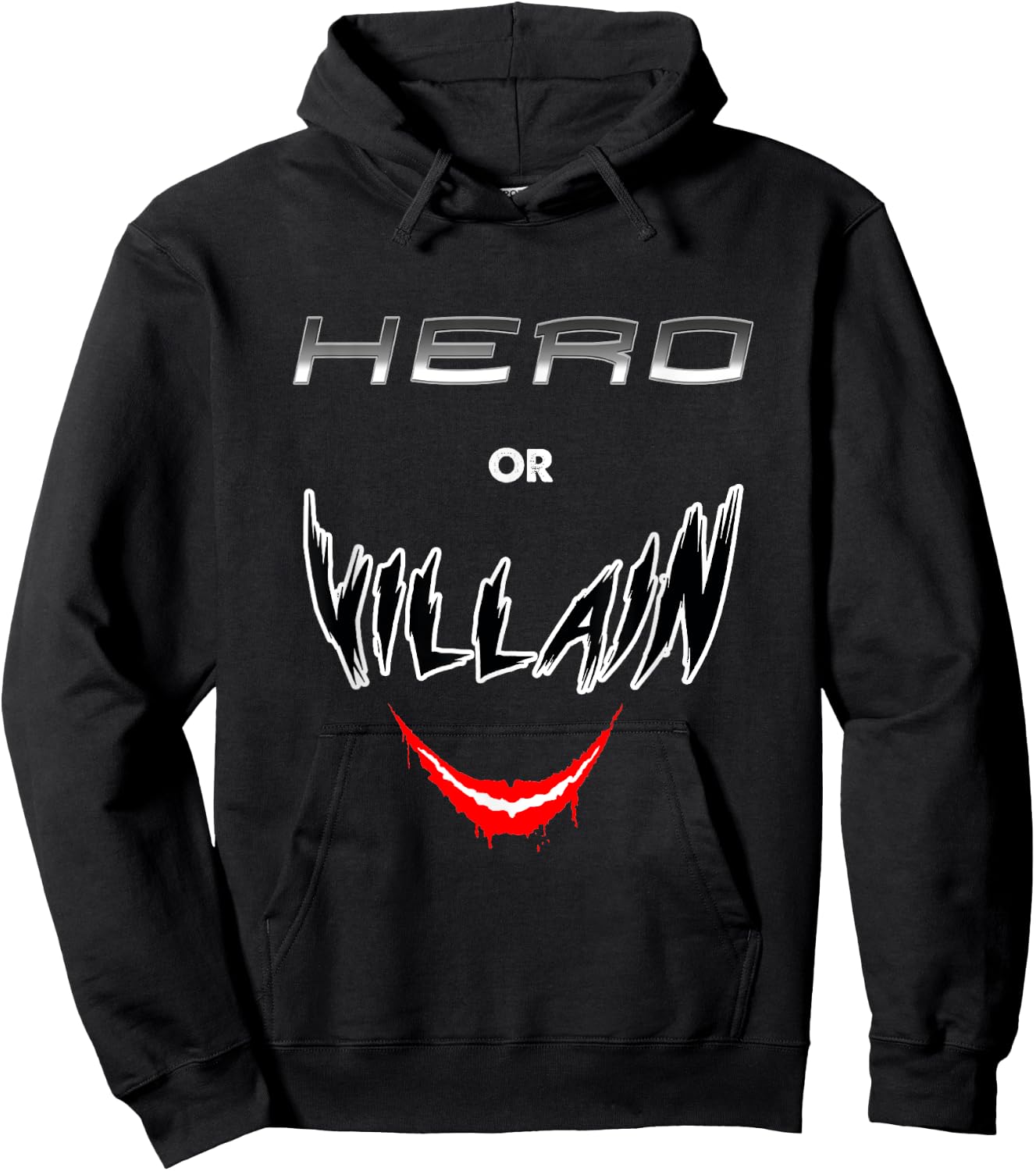 Hero Or Villain Funny Geek Retro Gift Hoodie - Hoodie | Black