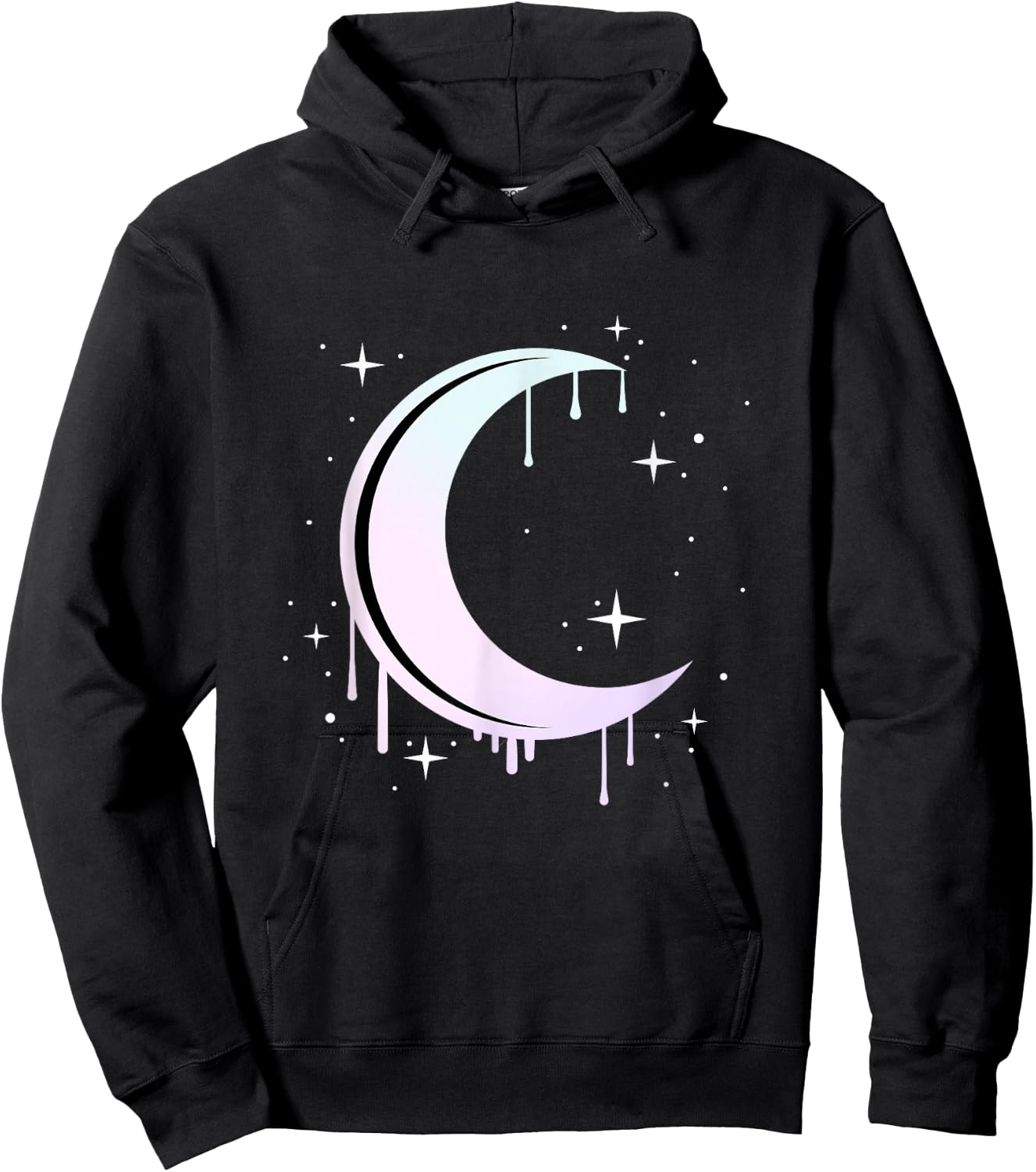 Pastel Moon Kawaii Pastel Goth Hoodie - Hoodie | Black