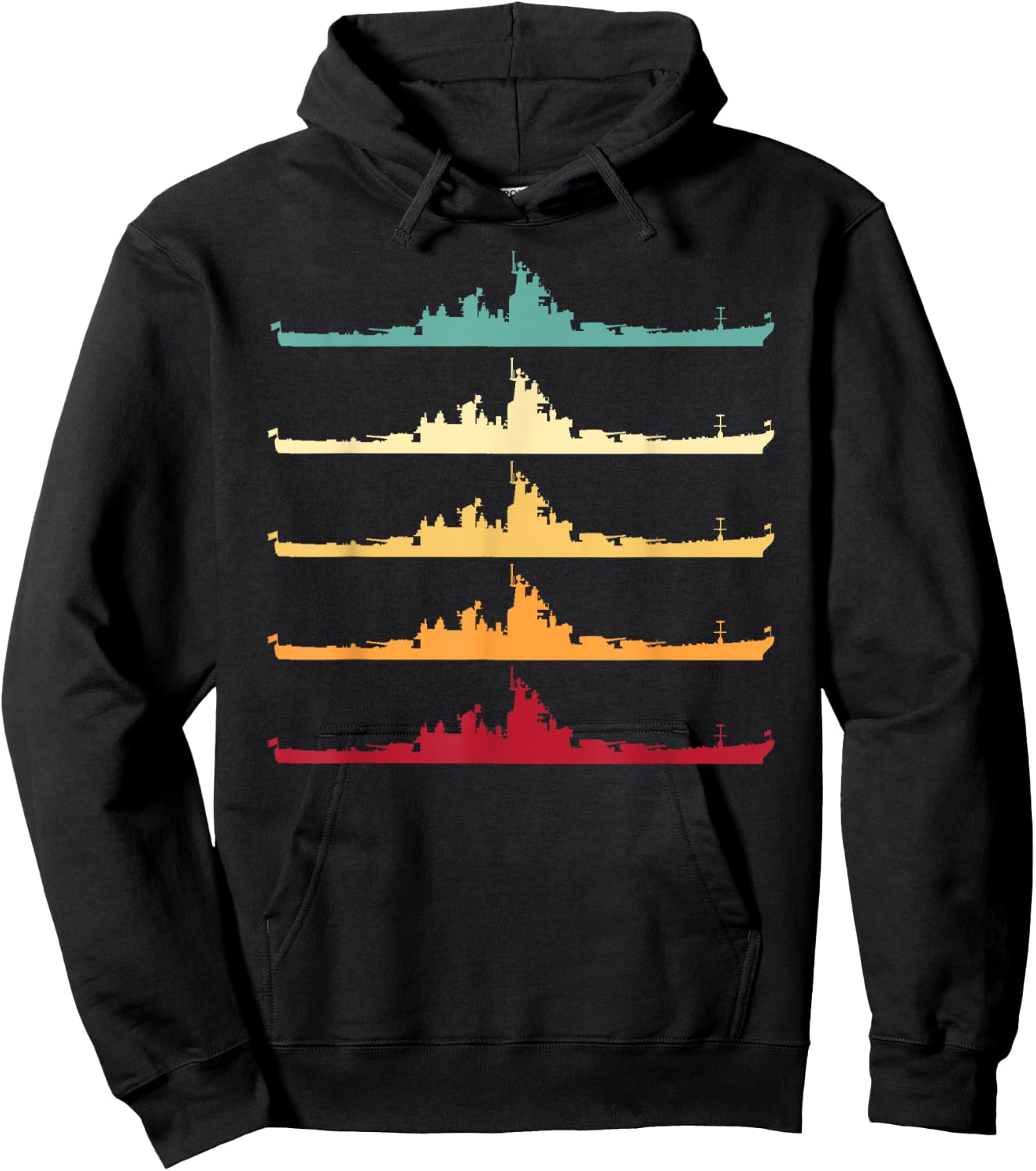 Vintage USS Wisconsin BB-64 Battleship Hoodie - Hoodie | Black