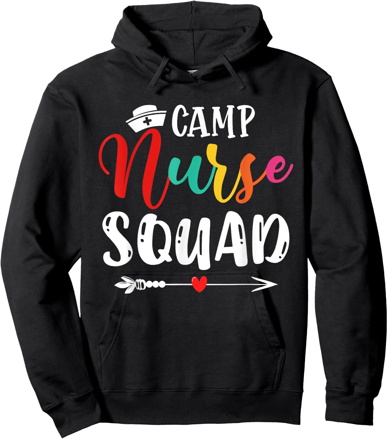 Cute Camp Nurse Squad Funny Nurses Matching Hoodie - Hoodie | Black