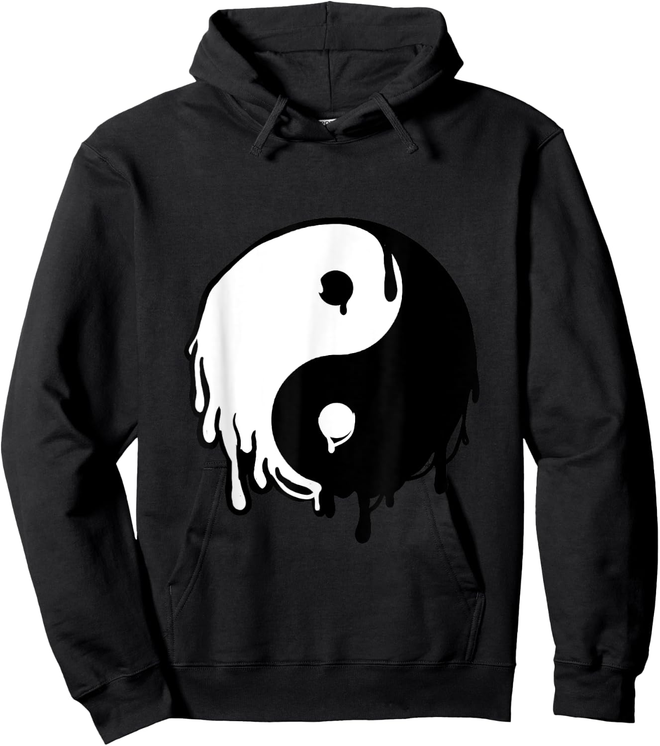 Awesome Yin and Yang Designs Grey Dripping Yin Yang Hoodie - Hoodie | Black