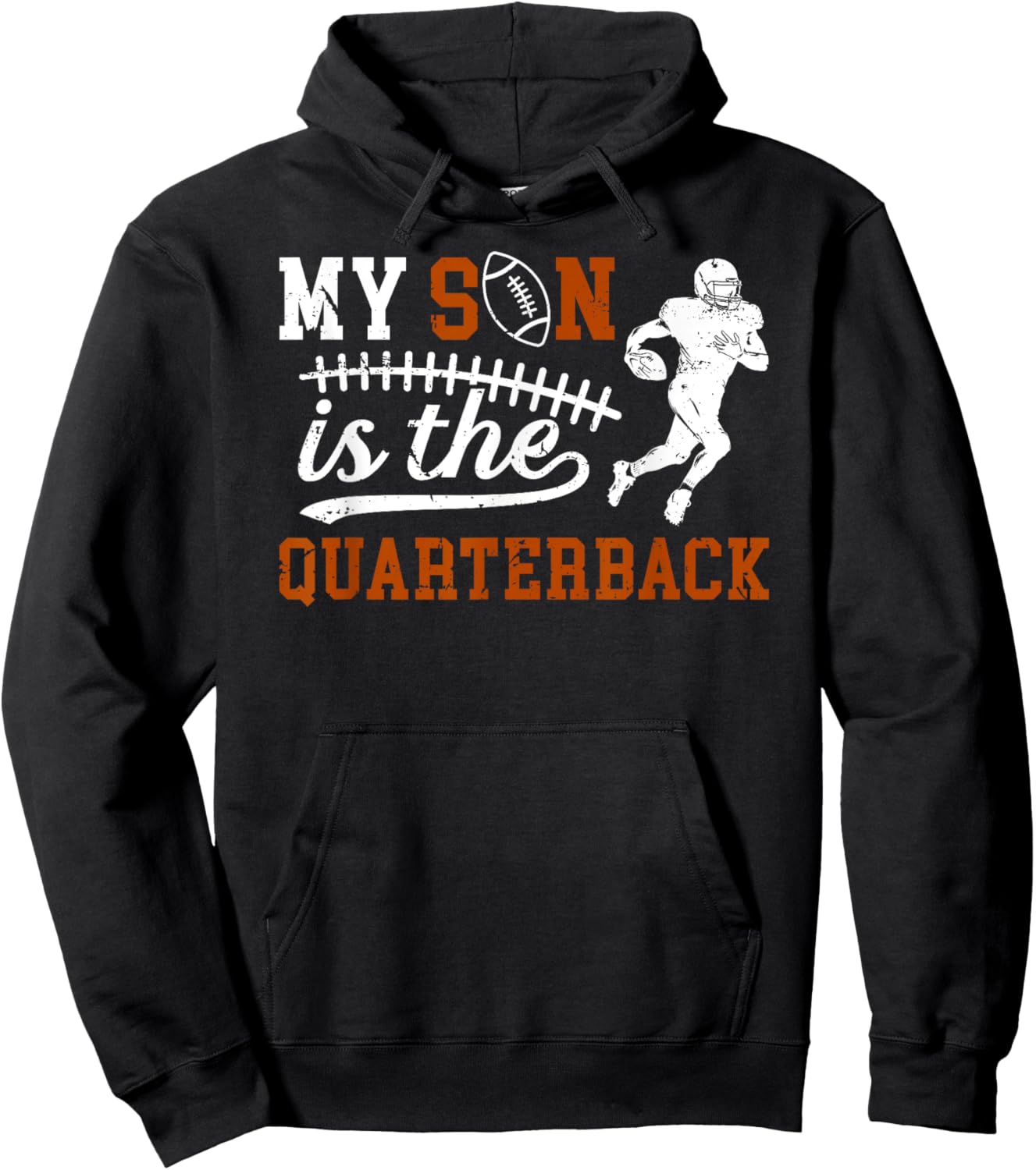 My Son Is The Quarterback Mom Of A Football Quarterback Mama Hoodie - Hoodie | Black