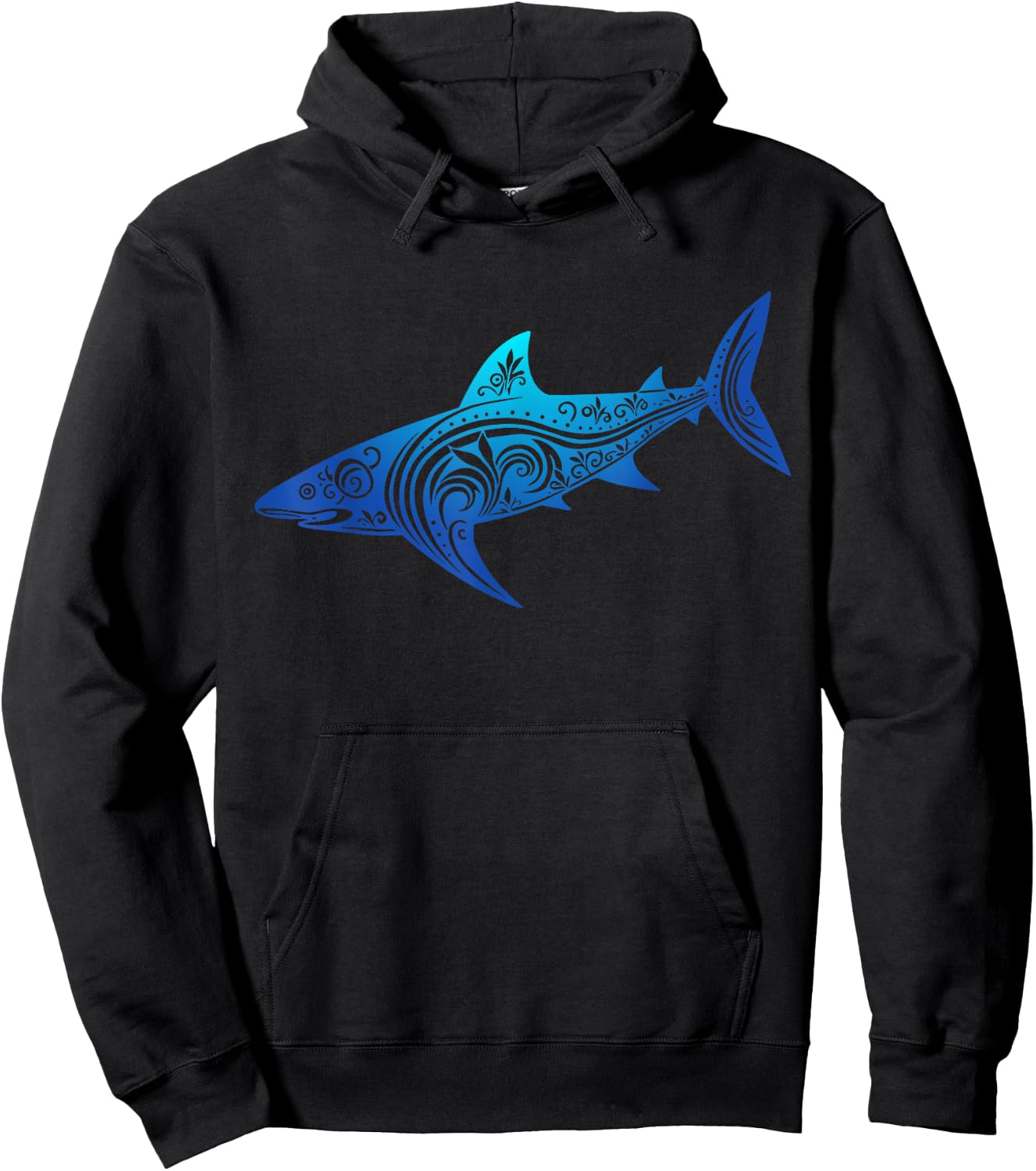 Hawaii Tribal Style Shark for Hawaiian beach lover Cool Women Kids Hoodie - Hoodie | Black