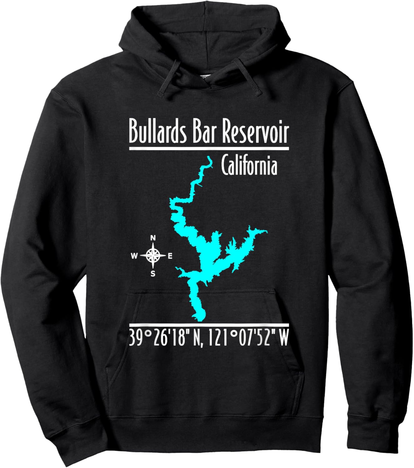Modern Bullards Bar Reservoir - California Hoodie - Hoodie | Black