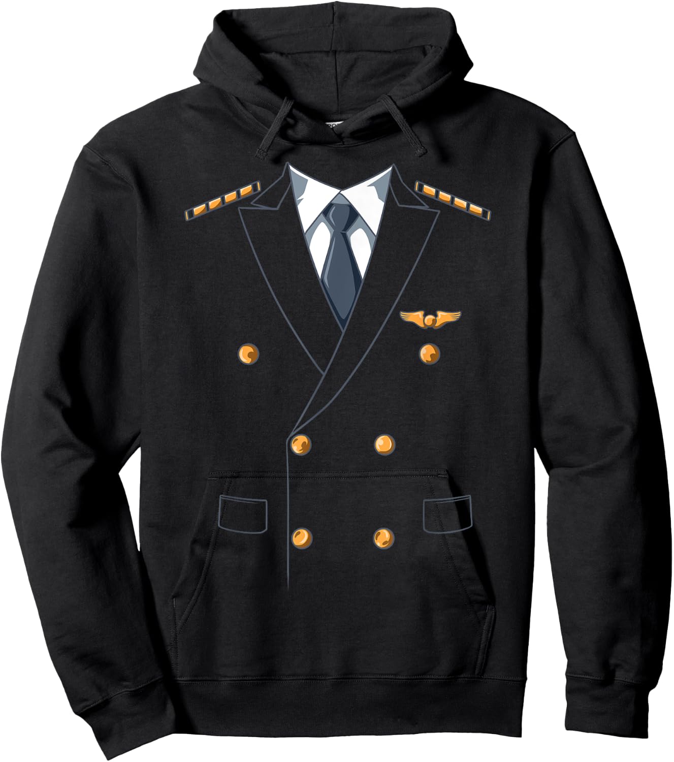 Easy Airline Pilot Costume Pilot Body Headless Pilot Costume Hoodie - Hoodie | Black