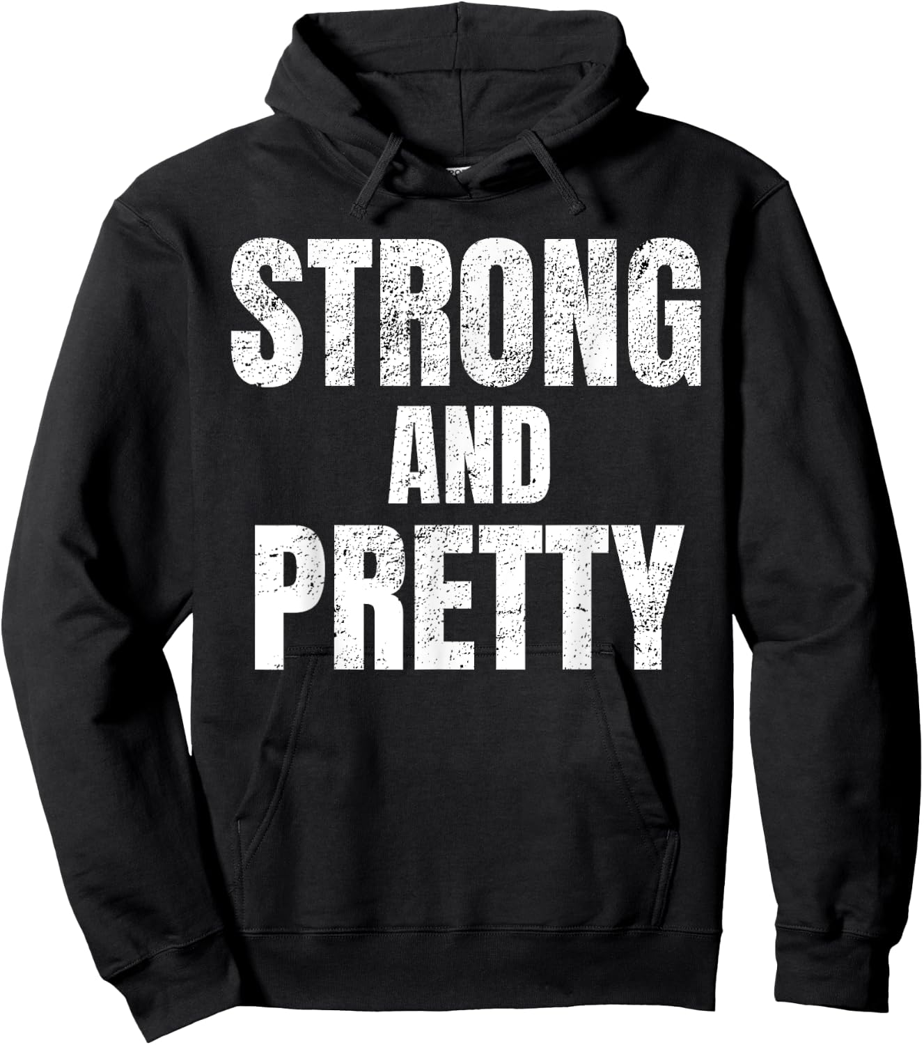 Funny "Strong And Pretty" Strongman Fitness Gym Gift Hoodie - Hoodie | Black