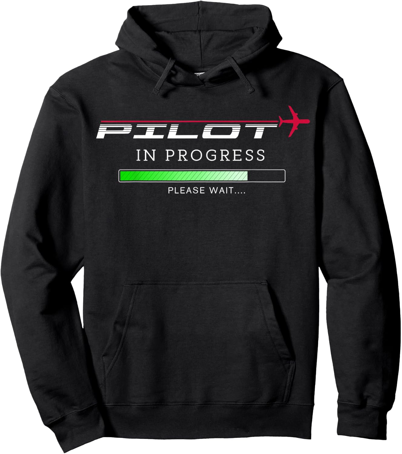 Pilot In Progress Funny Future Pilot Aviation Airplane Gift Hoodie - Hoodie | Black