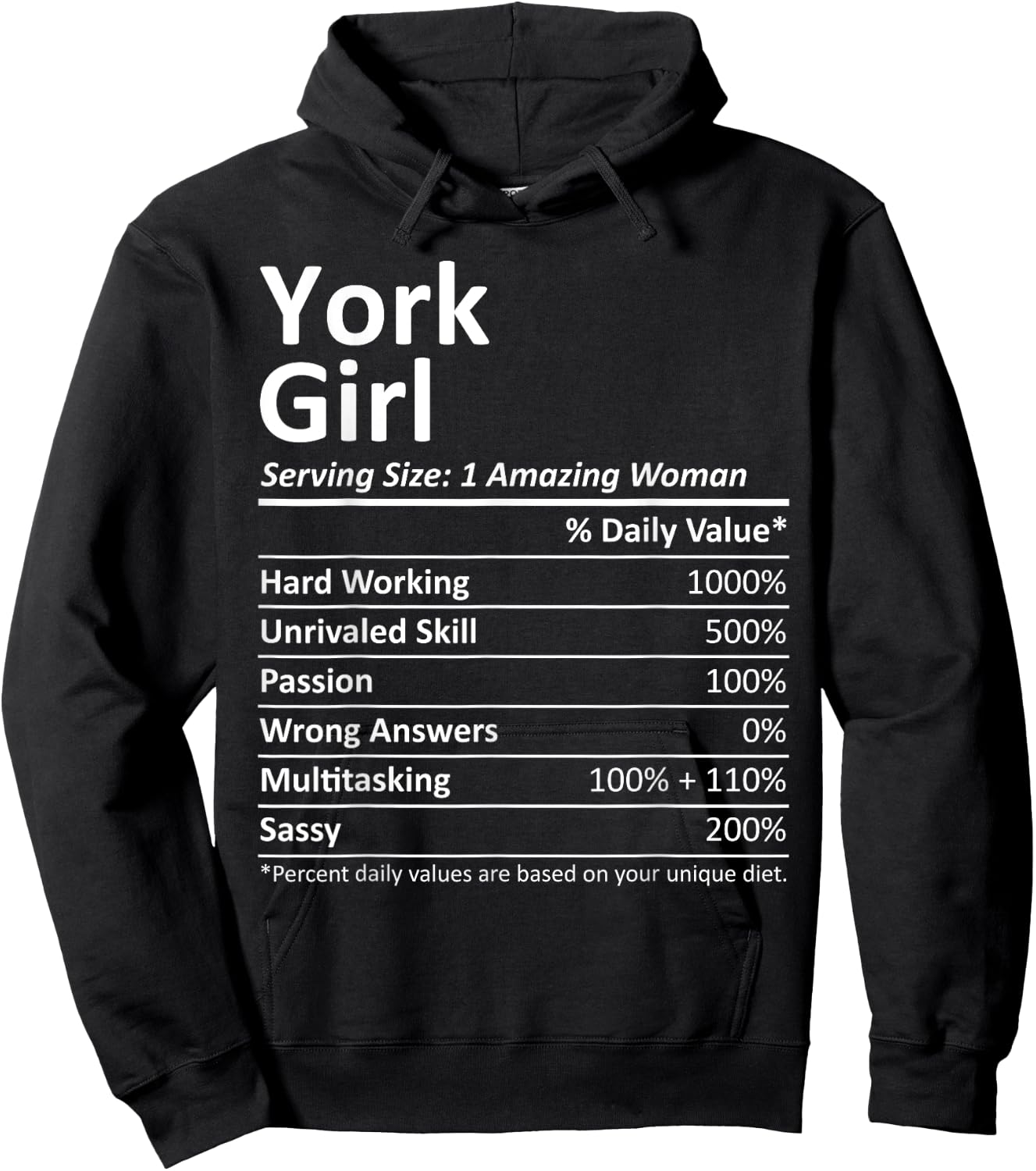 YORK GIRL PA PENNSYLVANIA Funny City Home Roots USA Gift Hoodie - Hoodie | Black