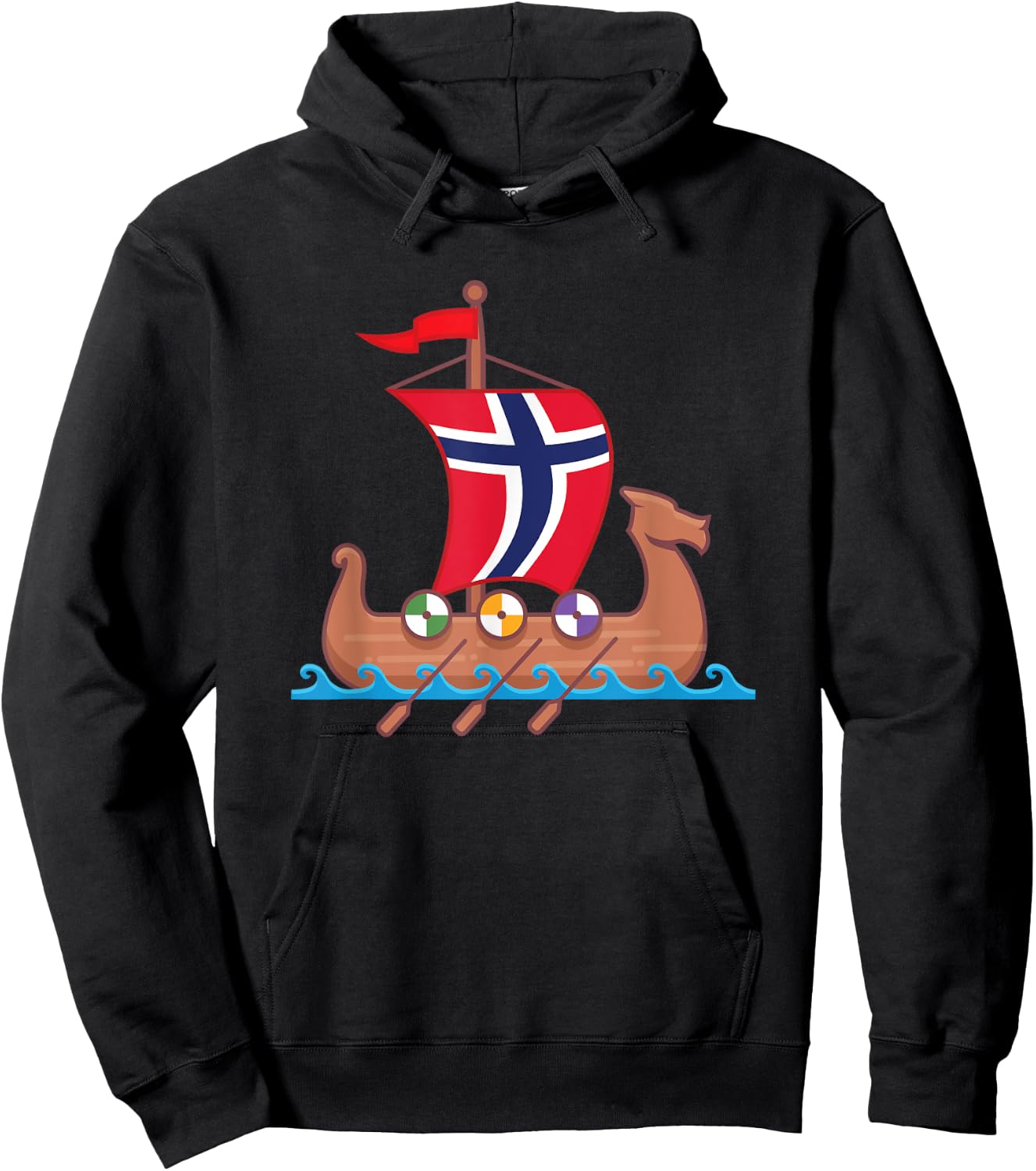 Norwegian Viking Ship Norway Hoodie - Hoodie | Black
